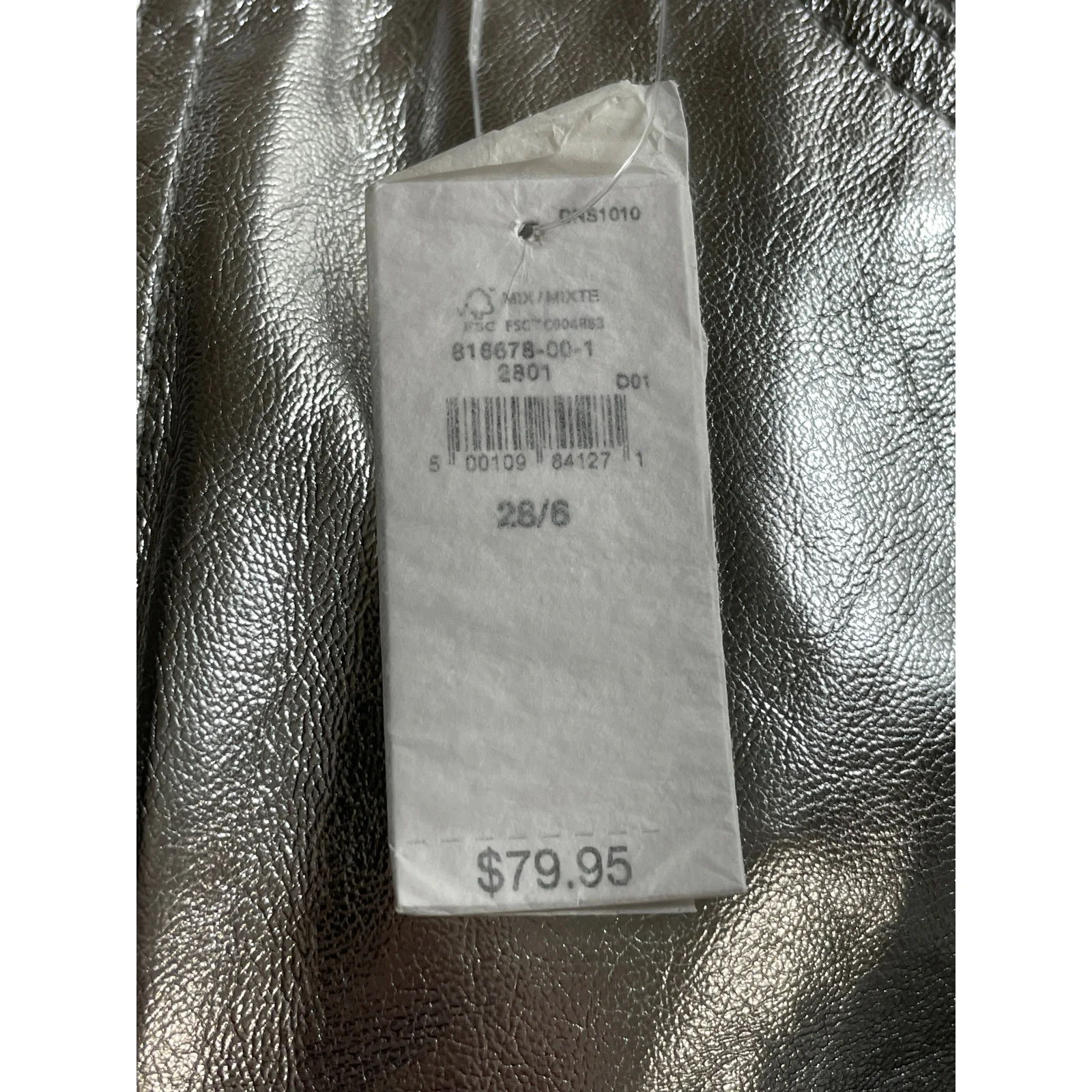 NEW Gap Silver Metallic High Waisted Faux Leather Vegan A Line Mini Skirt Size 6 - Image 5