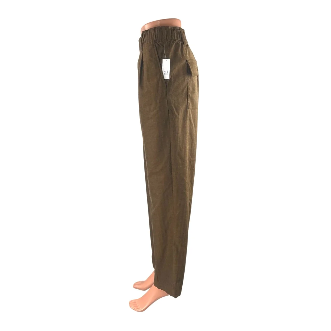 NEW GAP Women's Olive Green High Rise Wide Leg Baggy Trousers Pants Size 12 - Image 2