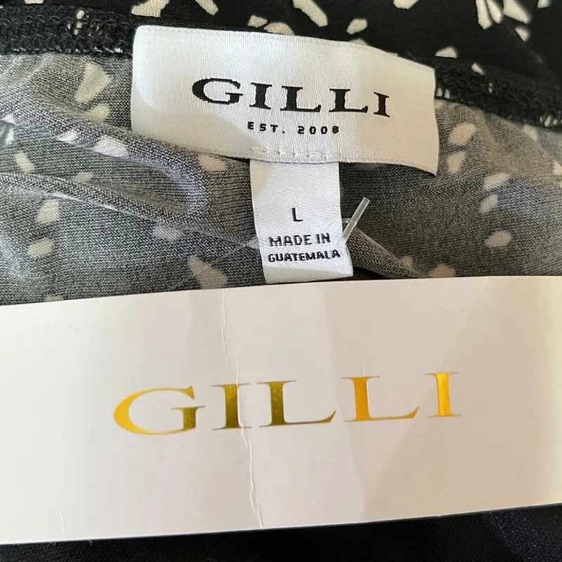 NEW Gilli Black Spaghetti Strap Drawstring Wide Leg Romper Shorts Jumpsuit Sz L - Image 4