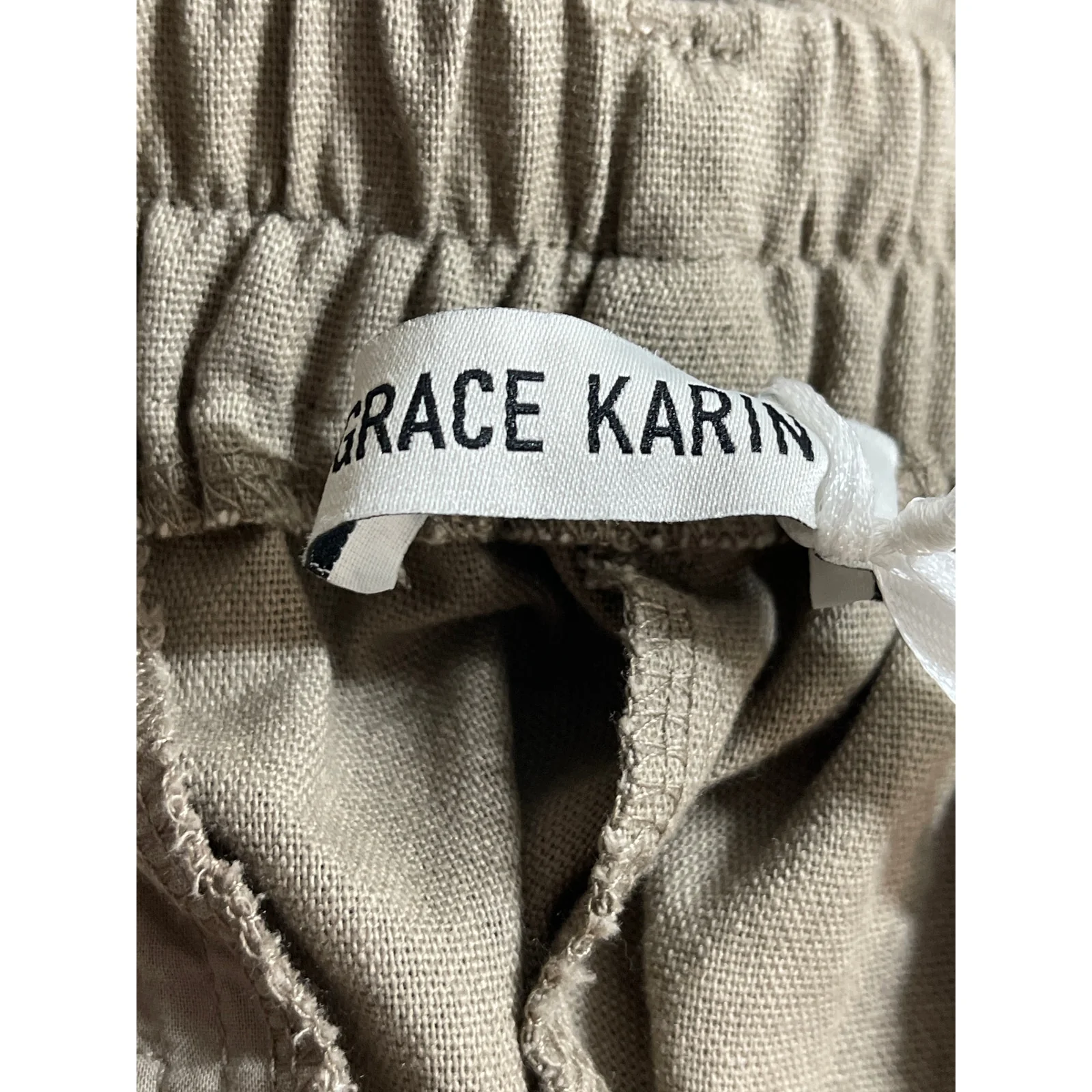 NEW Grace Karin Women's Brown High Elastic Waist Pleated Trousers Dress Pants L - Image 4