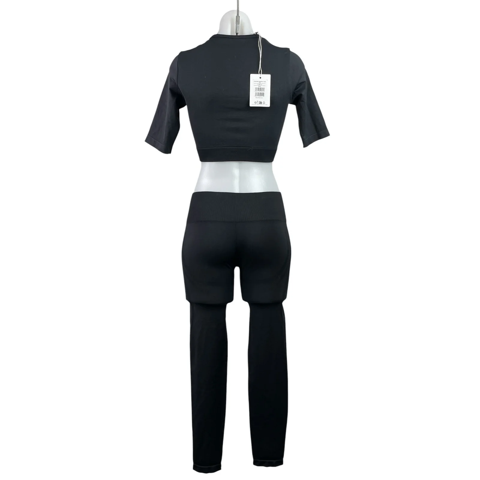 NEW Gymshark Everyday Seamless Women's Black Crop Top & Legging Pants Sets Sz S - Image 3
