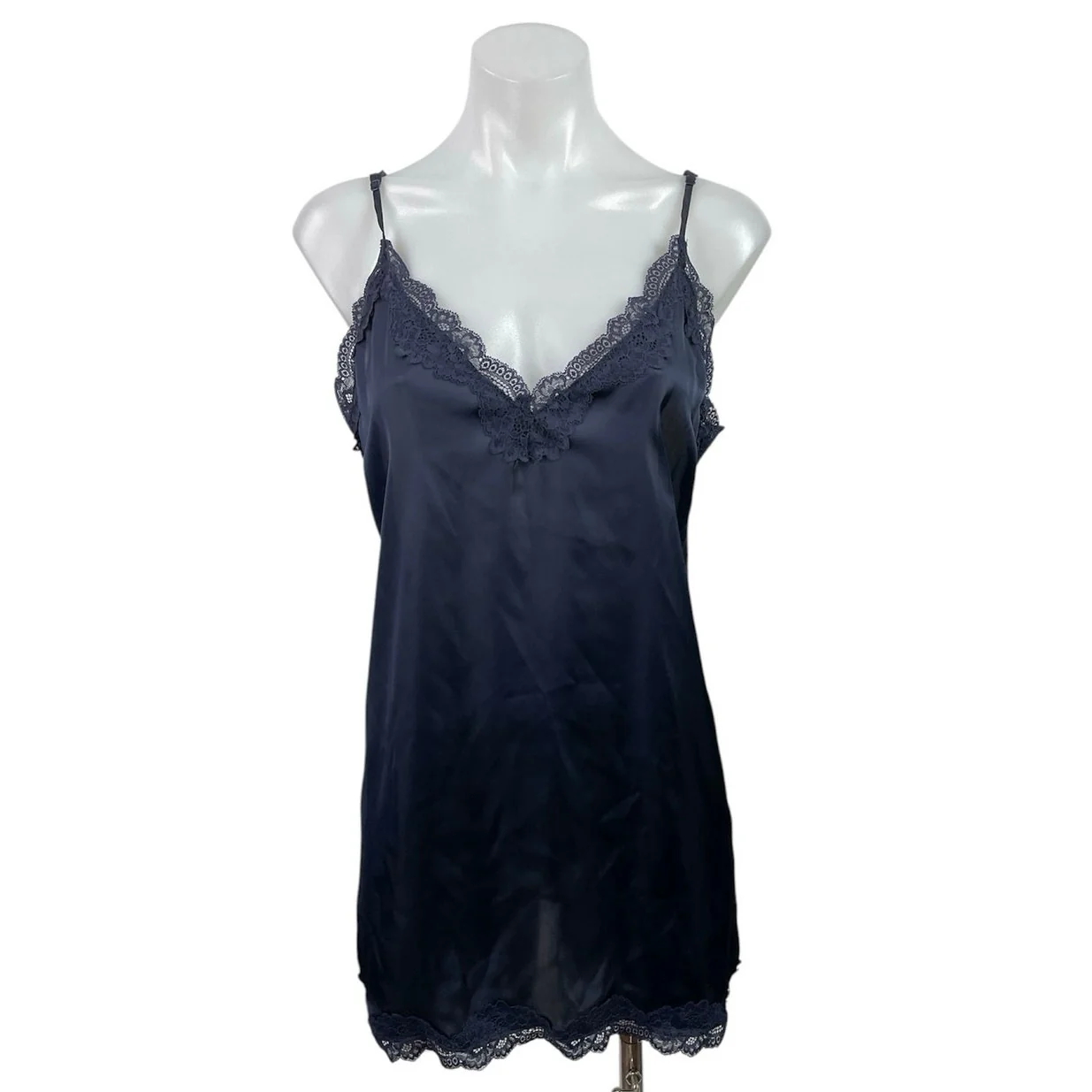 NEW H&M Satin Lace Sleeveless Cami Tank Slip Lingerie Nighties Sleepwear Dress M