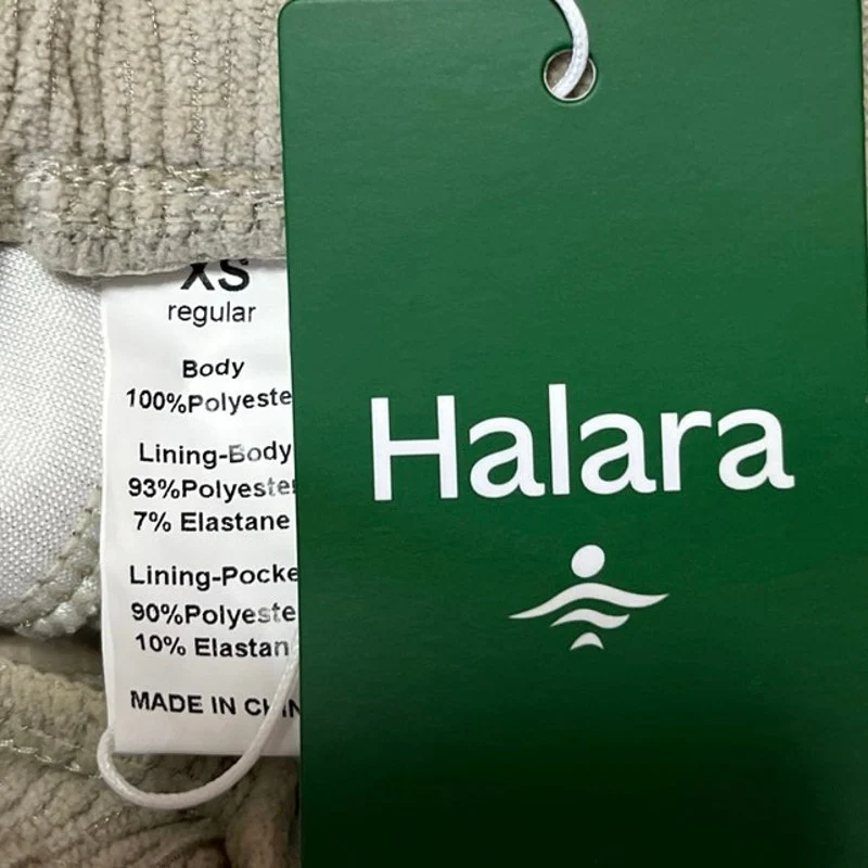 NEW Halara Cream Corduroy High Waist Straight Wide Leg Casual Trousers Pants XS - Image 4