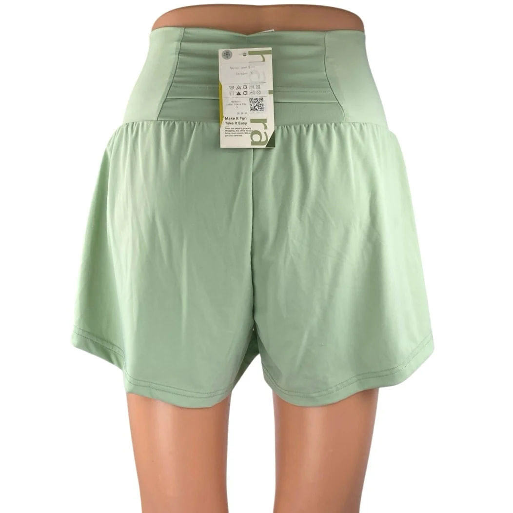 NEW Halara Women's Green High Waist Activewear Fitness Yoga Running Shorts Sz 6 - Image 3