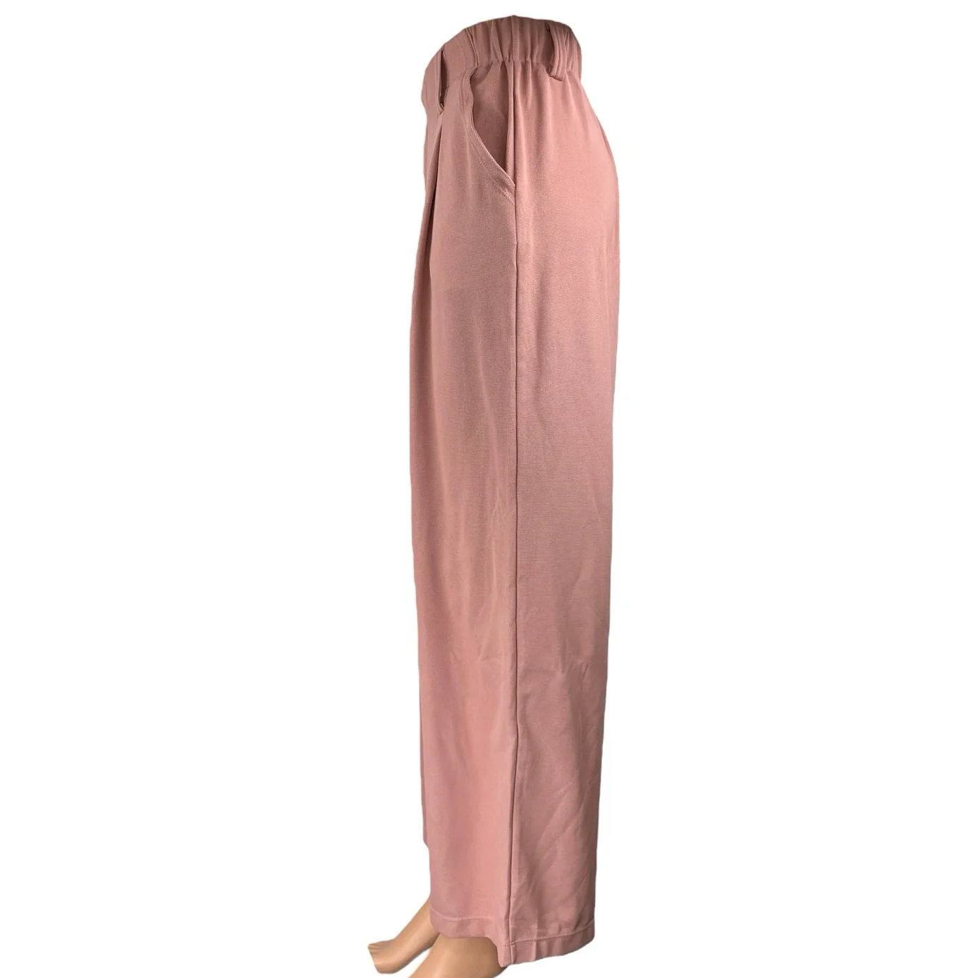 NEW Halara Women's Pink High Waisted Pleated Wide Leg Trousers Dress Pants Sz XS - Image 2