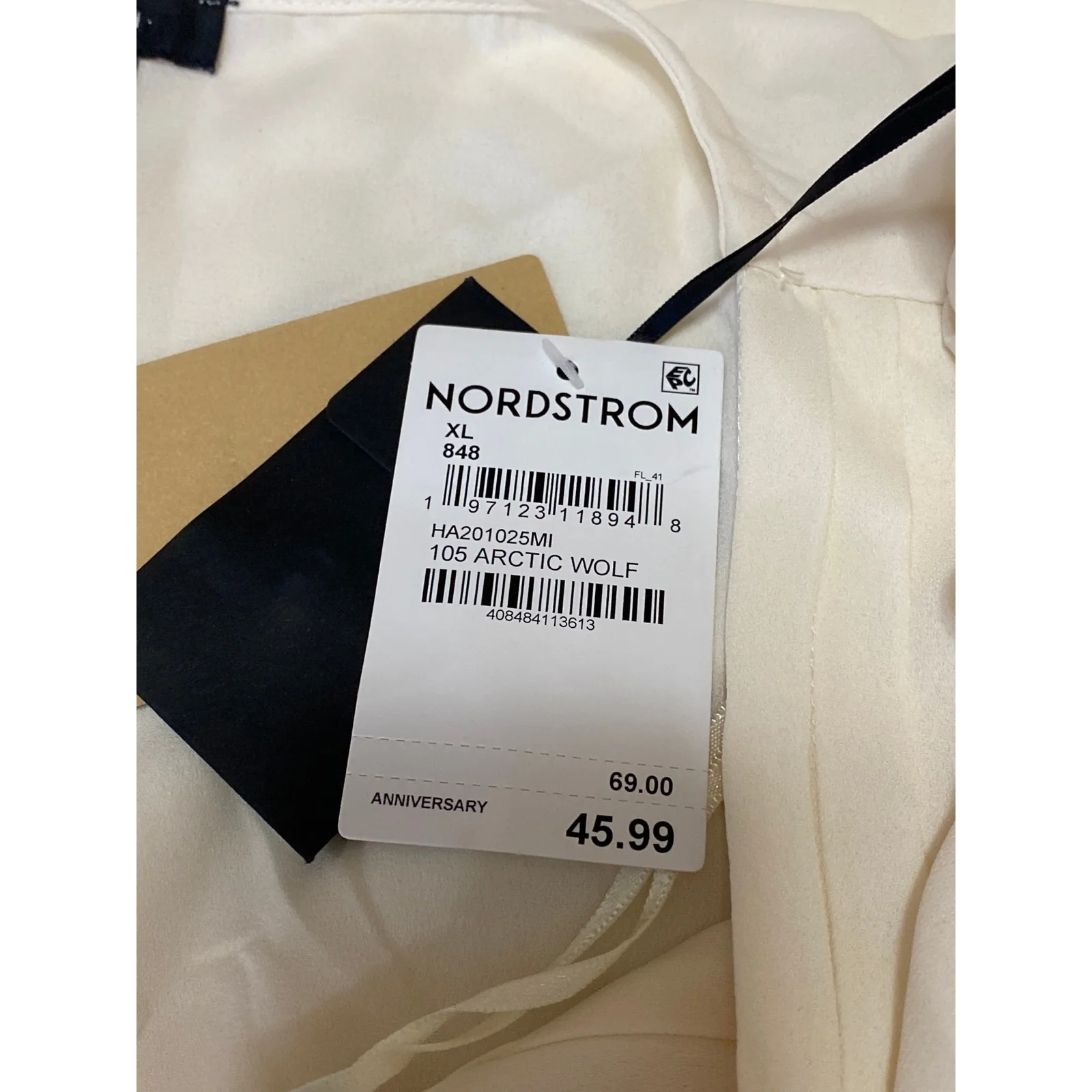 NEW Halogen Cream White Faux Wrap V-neck Pleated Long Sleeve Blouse Top Size XL - Image 5