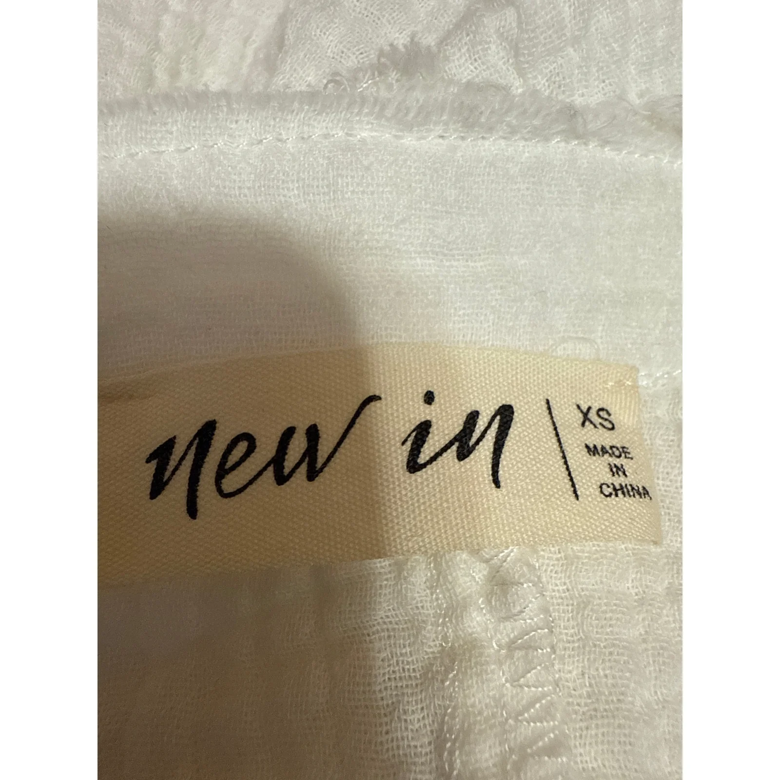 New In White Cotton Gauze Frayed Edges Pocket Short Sleeve Crop Tee Shirt Top XS - Image 3
