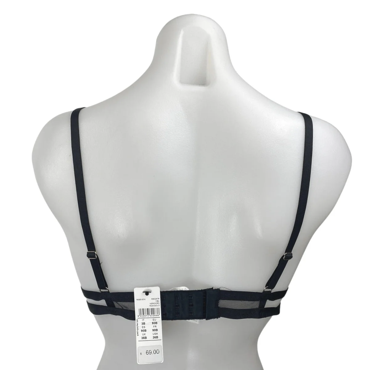 NEW Intimissimi Black Floral Lace Strappy Cami Camisole Lingerie Bra Top Sz 36B - Image 2