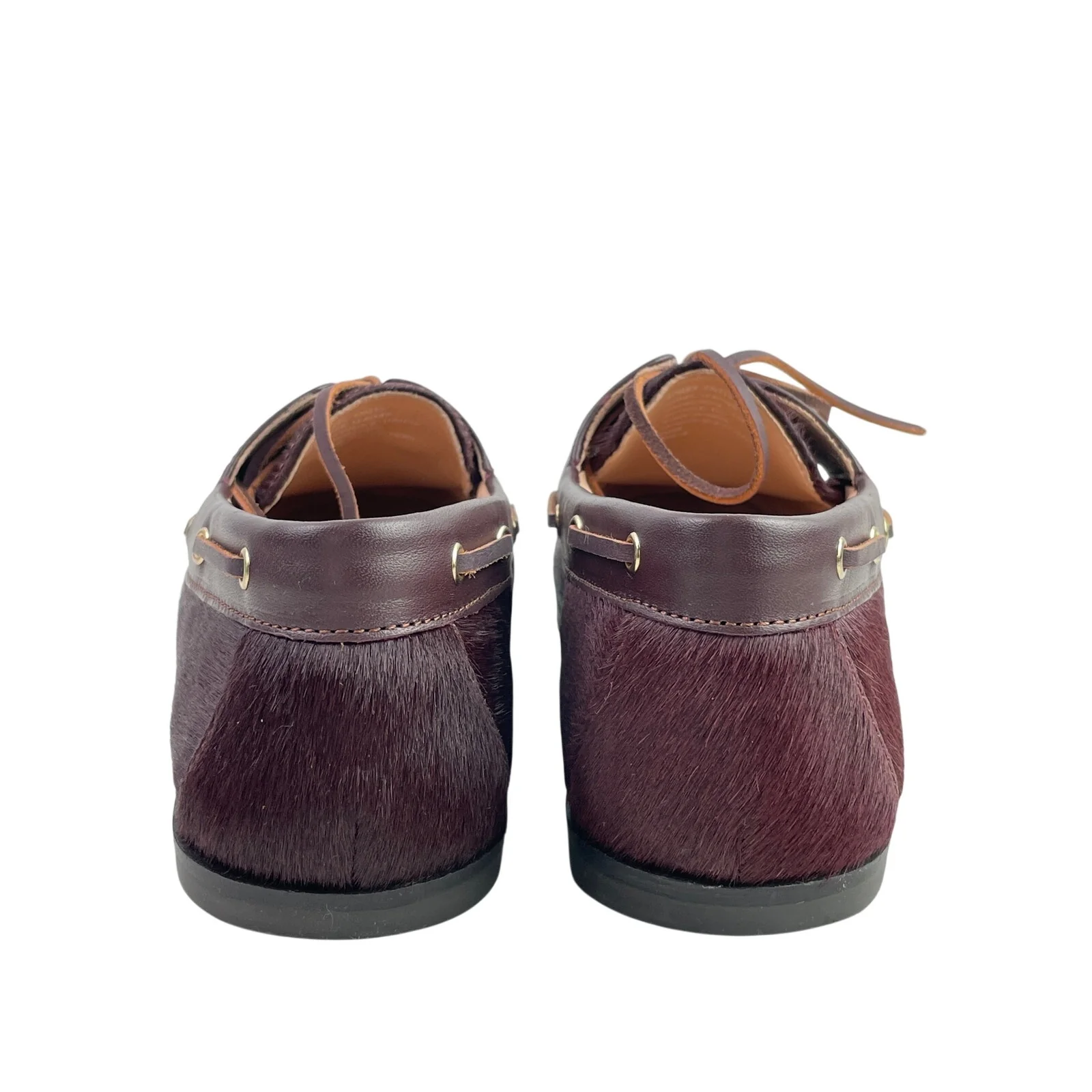 NEW J.Crew Haircalf Classic Womens Purple Leather Lace Up Flat Loafer Shoes Sz 9 - Image 3