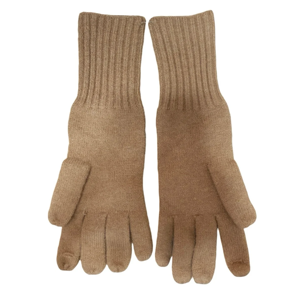 NEW J.Crew Tan Wool Supersoft Yarn Leopard Animal Print Knit Texting Gloves OS - Image 2