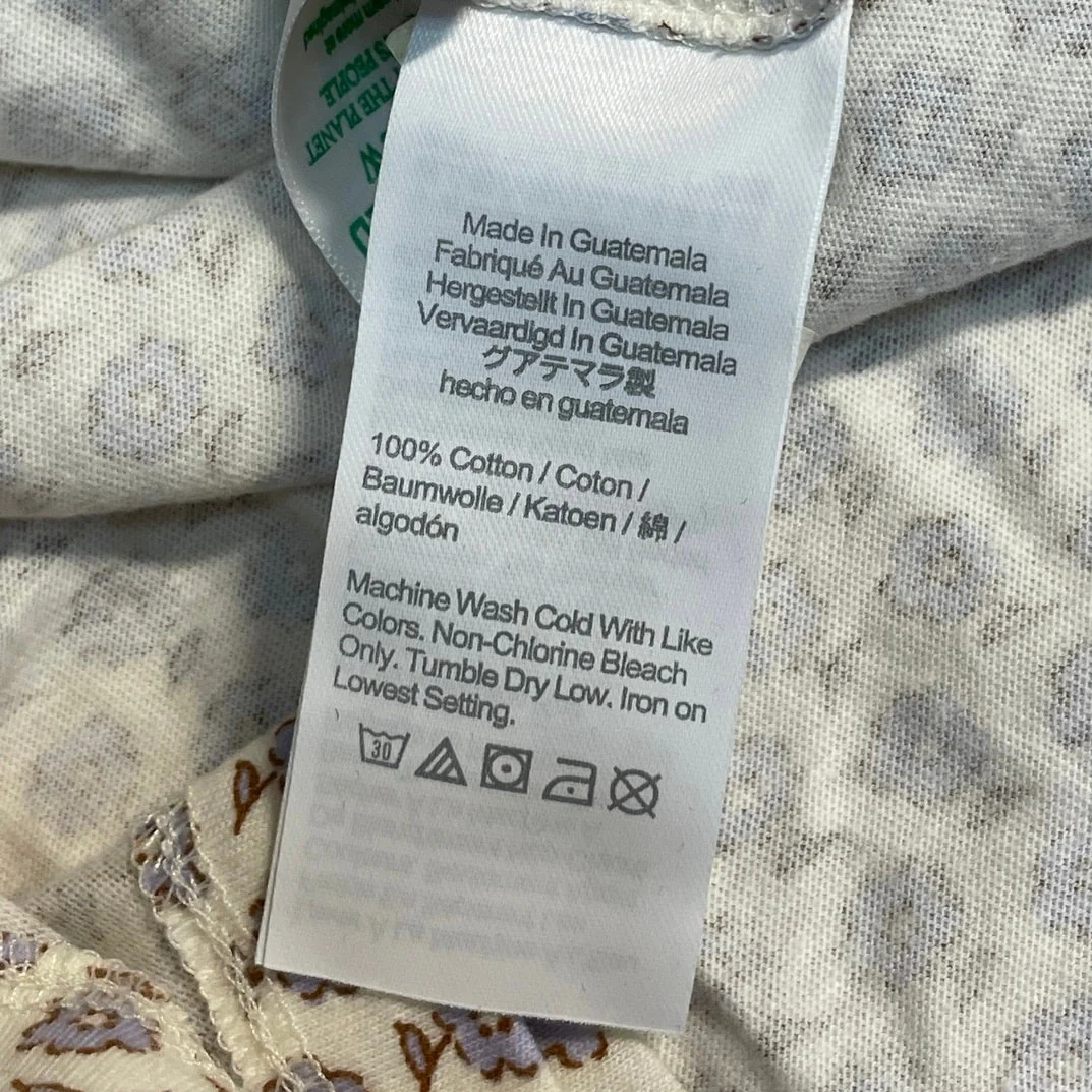 NEW J.Crew White Purple Hyacinth Floral Long Sleeve Jersey Peasant Blouse Top L - Image 5