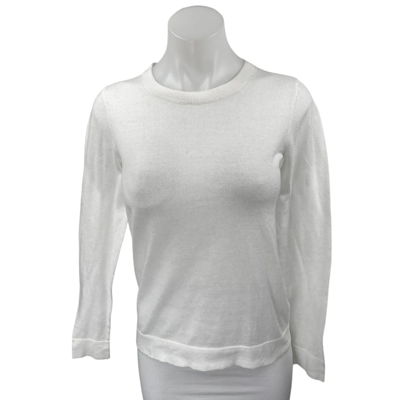 NEW J.Crew Women's White Knit Long Sleeve Crew Neck Teddie Sweater Top Size XS