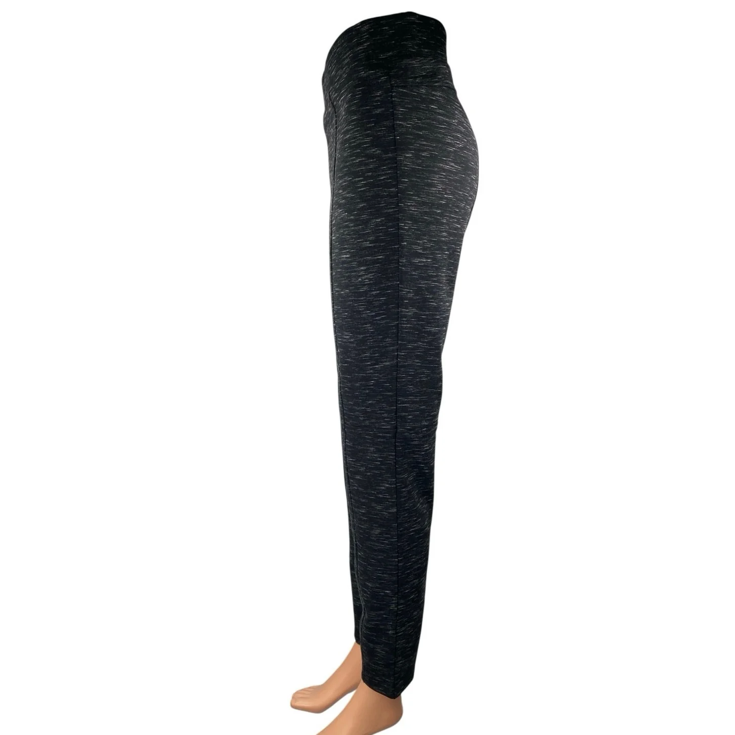 NEW Kenneth Cole Women's Black Charcoal High Waisted Pull On Leggings Pants Sz L - Image 2