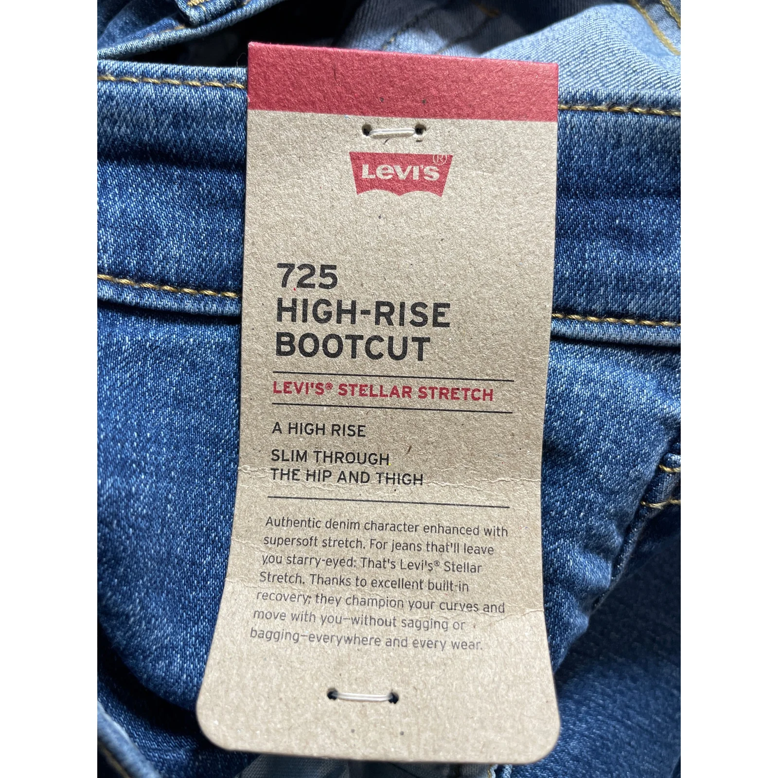 NEW Levi's Women's Blue High Rise Loose Straight Bootcut Denim Jeans Pants 24W - Image 6