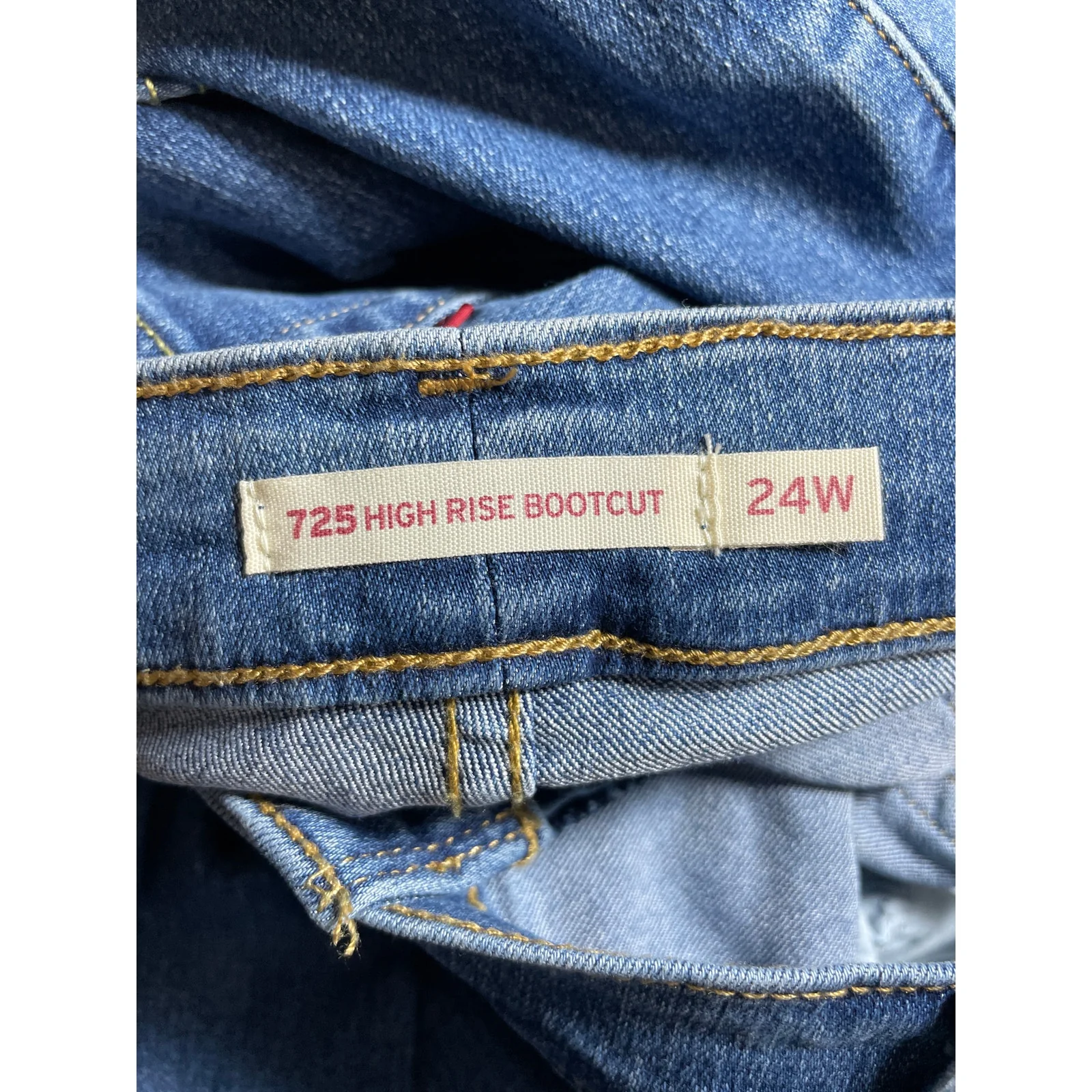 NEW Levi's Women's Blue High Rise Loose Straight Bootcut Denim Jeans Pants 24W - Image 9