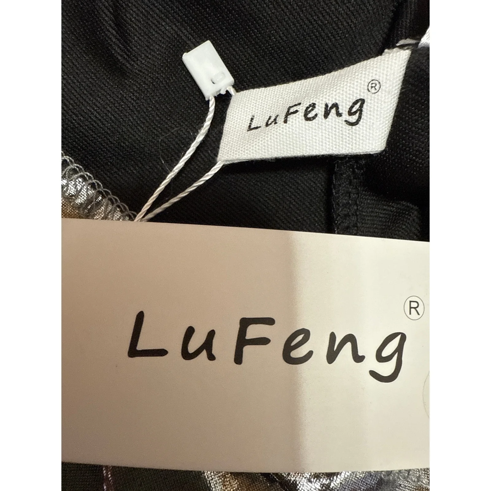 NEW Lu Feng Gray Metallic One Shoulder Sleeveless Mini Bodycon Tank Dress Size L - Image 5