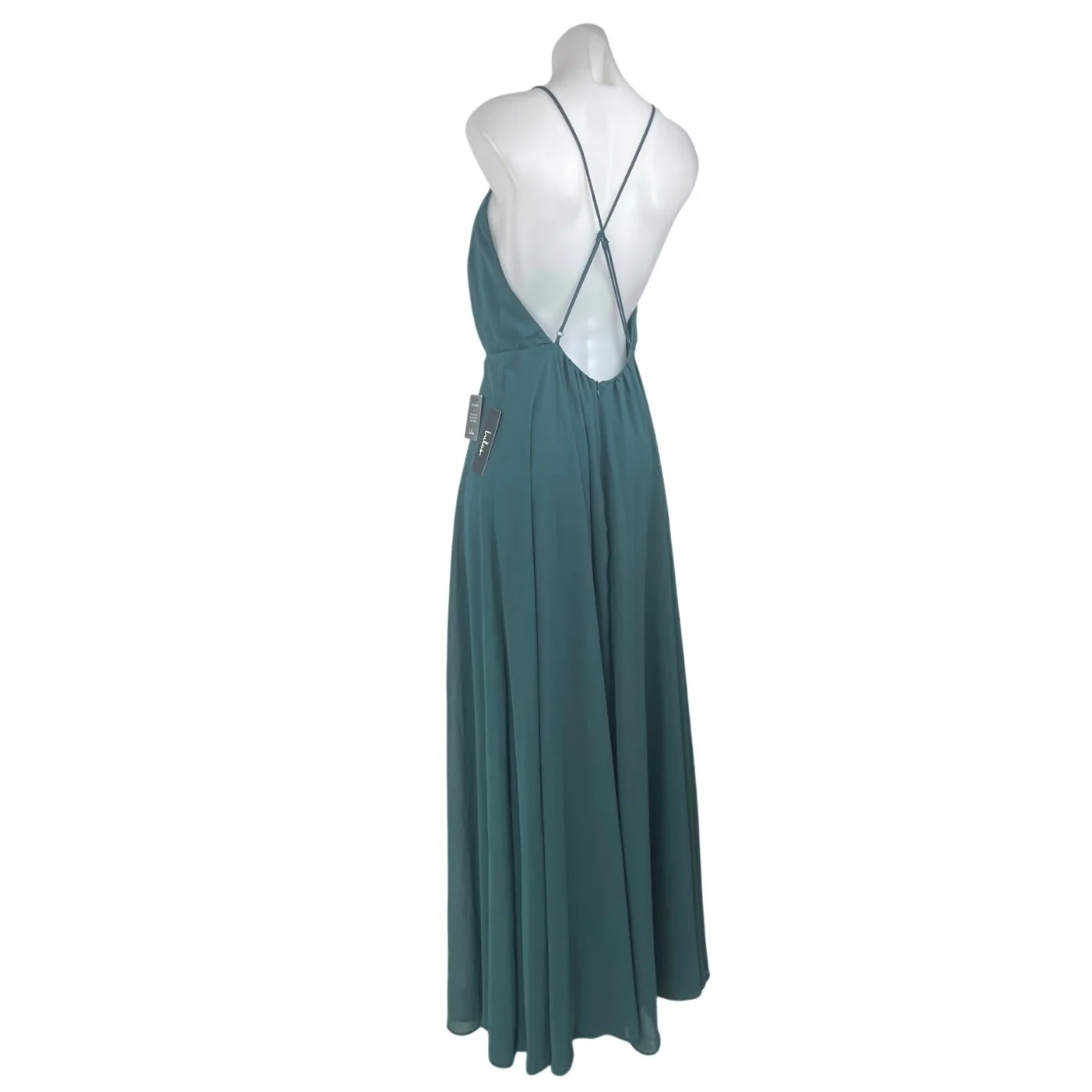 NEW Lulus Mythical Kind of Love Green Sleeveless Cami Camisole Maxi Tank Dress L - Image 2
