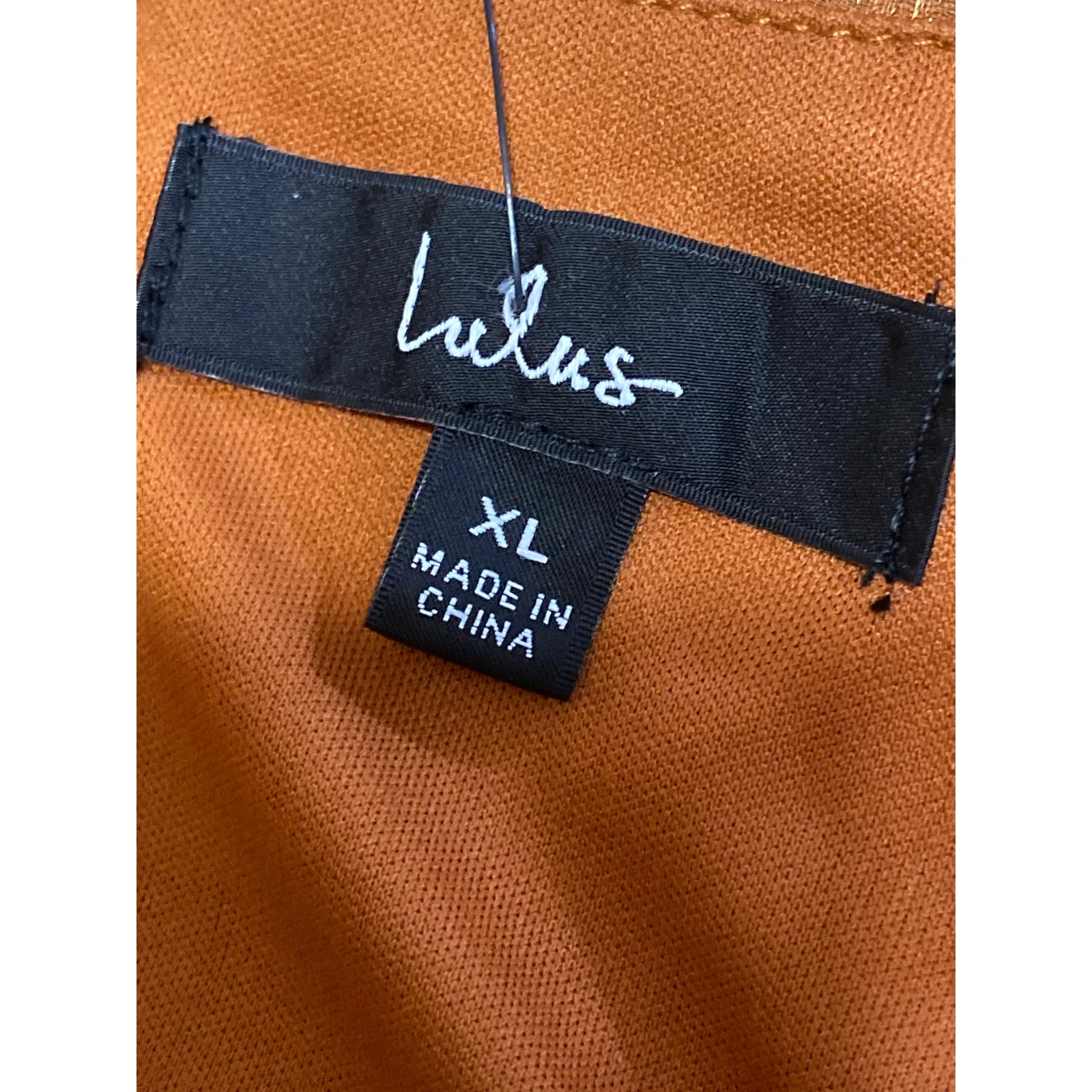 NEW Lulus Orange Silk Satin Pleated Sleeveless Midi Camisole Tank Slip Dress XL - Image 3