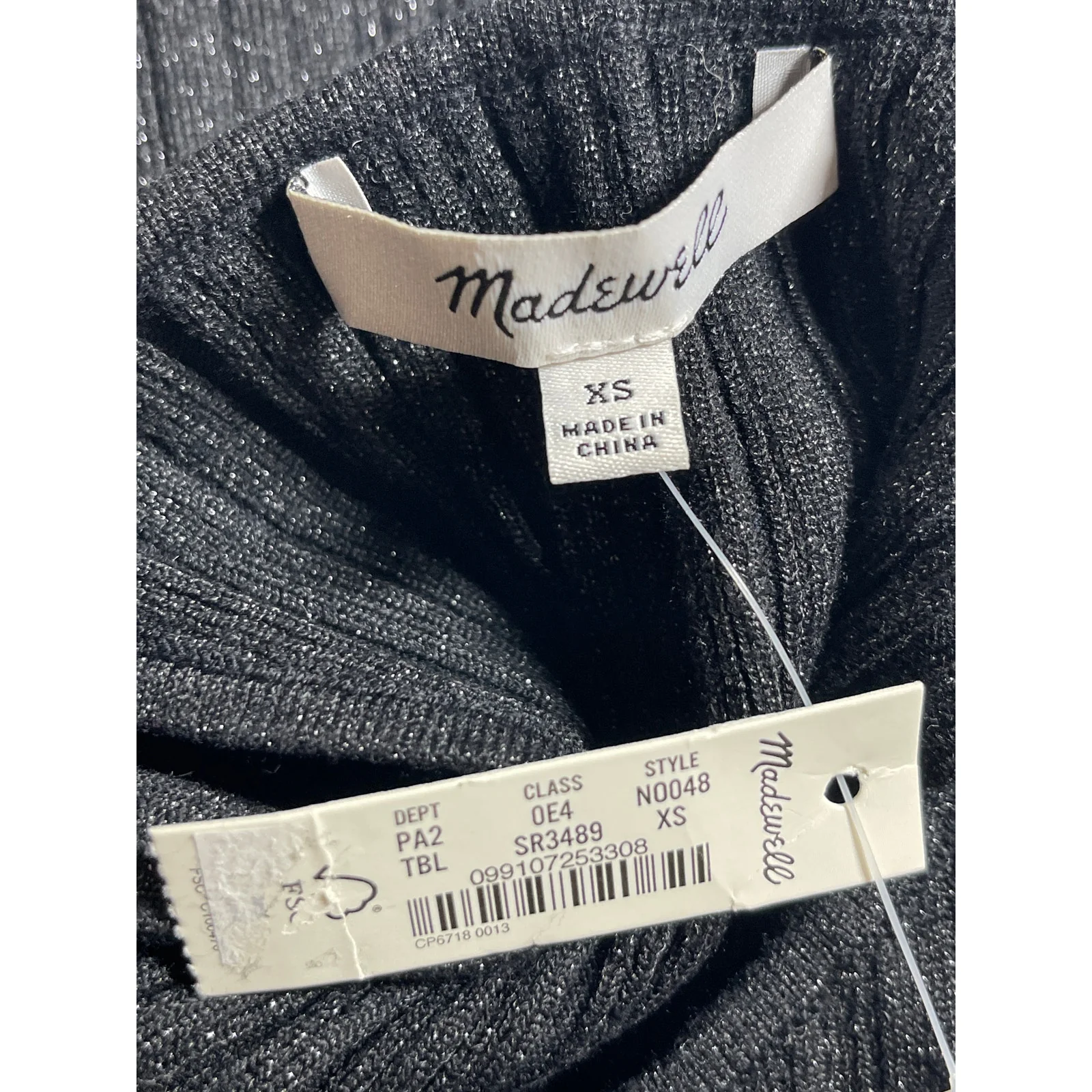 NEW Madewell Signature Shimmer Knit Cutaway Black Sleeveless Sweater Tank Top XS - Image 5