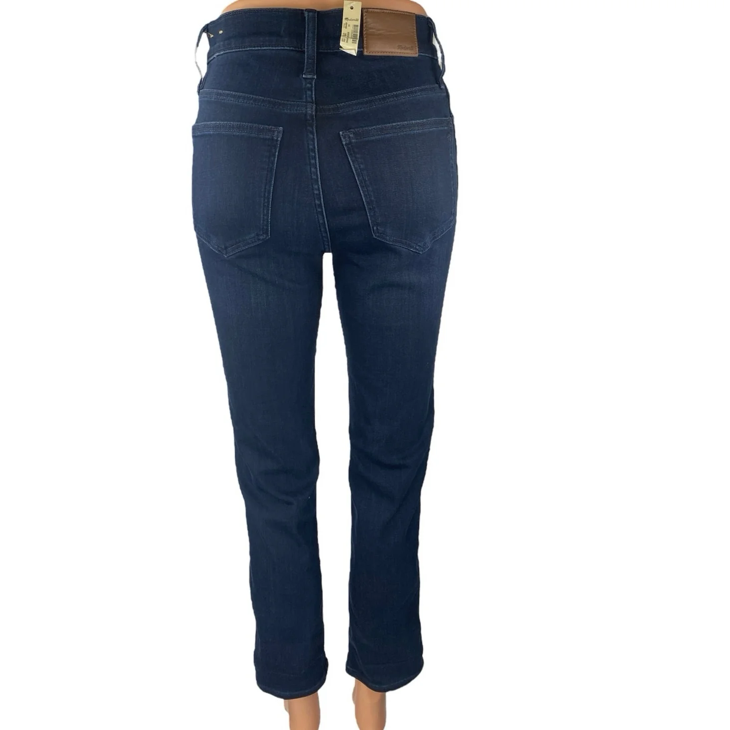NEW Madewell Stovepipe Women's Blue High Waisted Straight Denim Jeans Pants 24 - Image 3