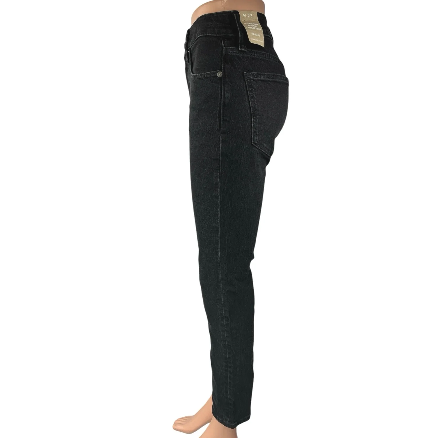 NEW Madewell The Perfect Vintage Women's Black Mid Rise Skinny Denim Jeans 23 - Image 2