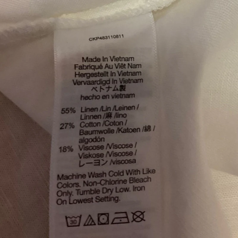 NEW Madewell White Linen Asymmetric Button Up Long Sleeve Mini Shirt Dress XXS - Image 5