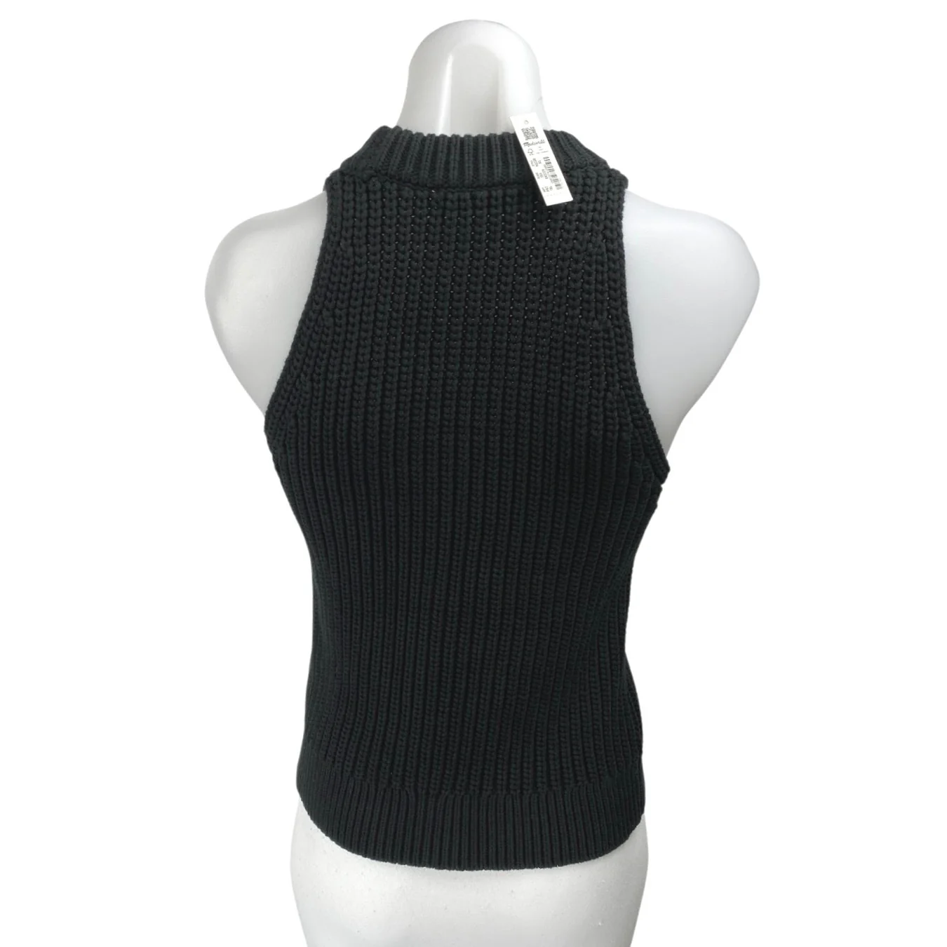 NEW Madewell Women's Black Sleeveless Button Up V Neck Sweater Vest Top Size XS - Image 2