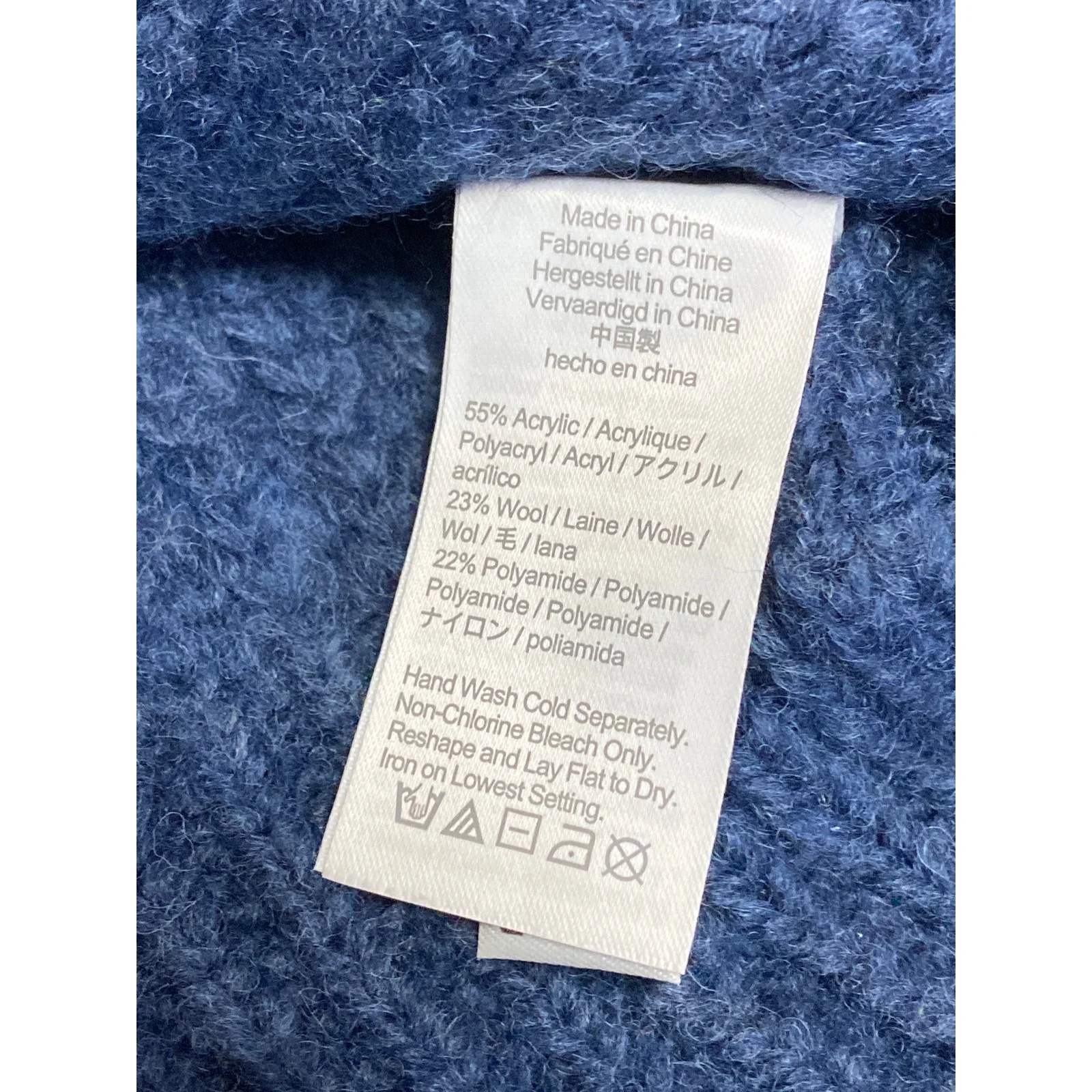 NEW Madewell Women's Blue Ribbed Knit Turtleneck Long Sleeve Sweater Top Size S - Image 4