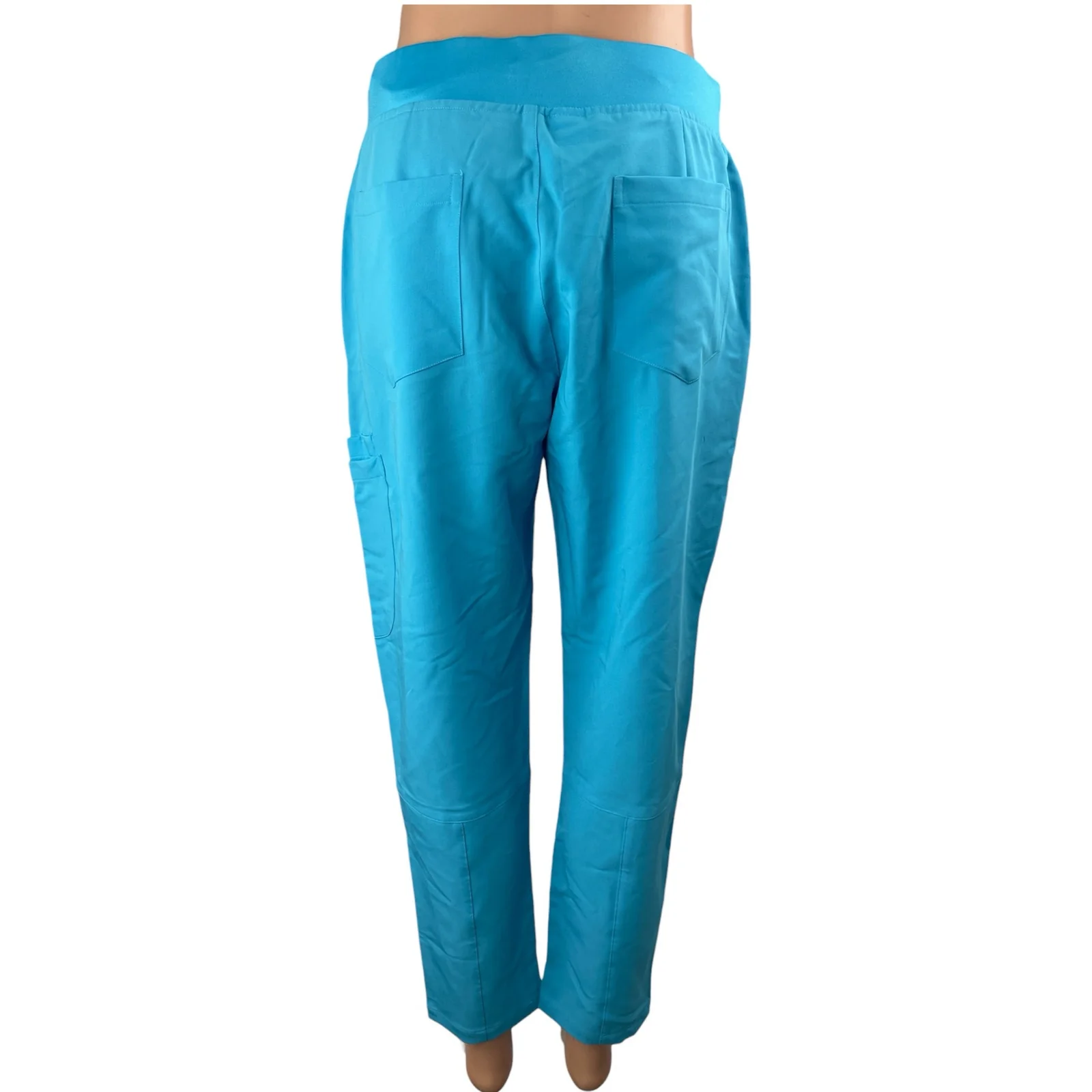 NEW Mandala Women Pacific Blue Slim Straight Nurse Medical Scrub Pants Size SP - Image 2