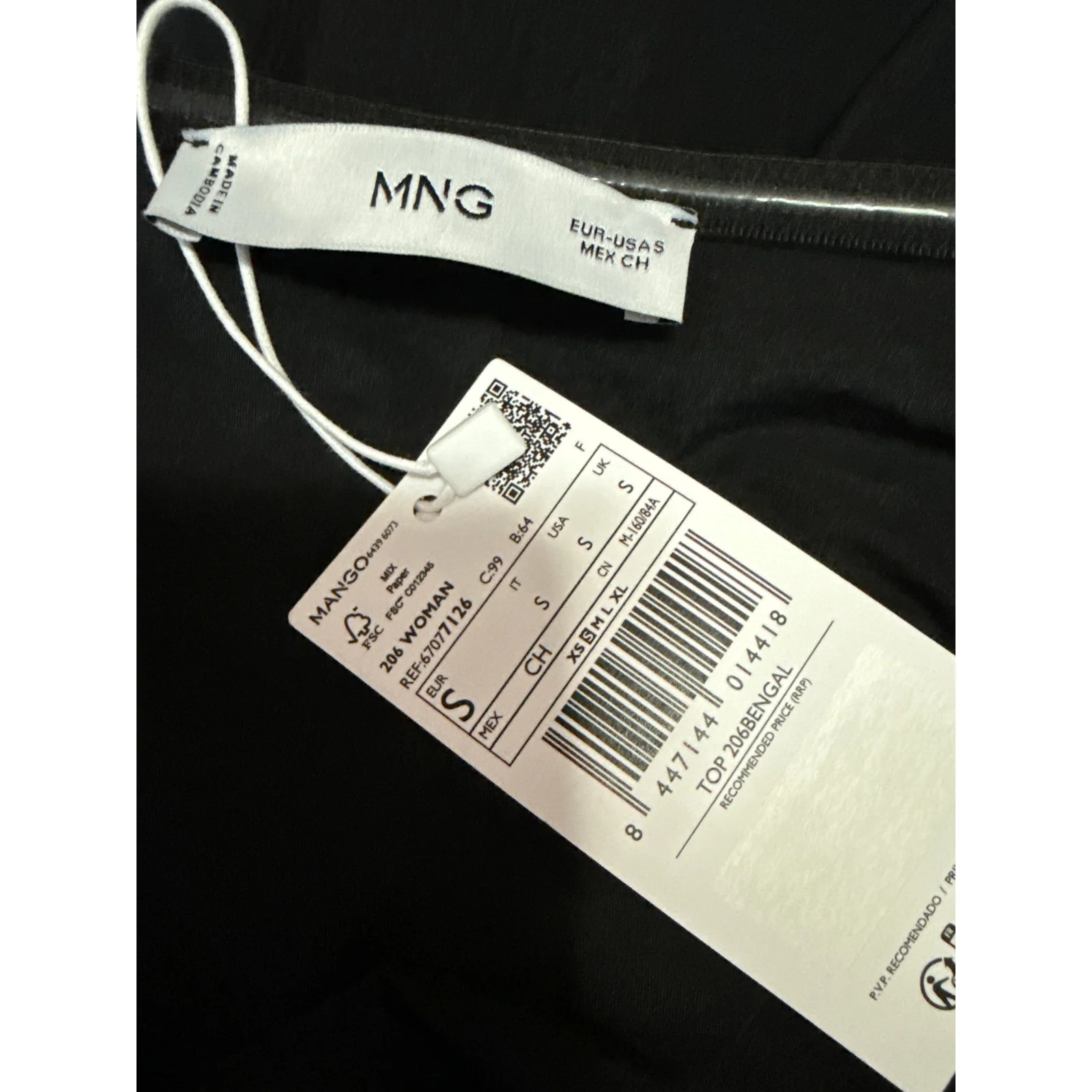 NEW Mango MNG Black Strapless Tube Bandeau Overlay Mini Bodycon Dress Size S - Image 3