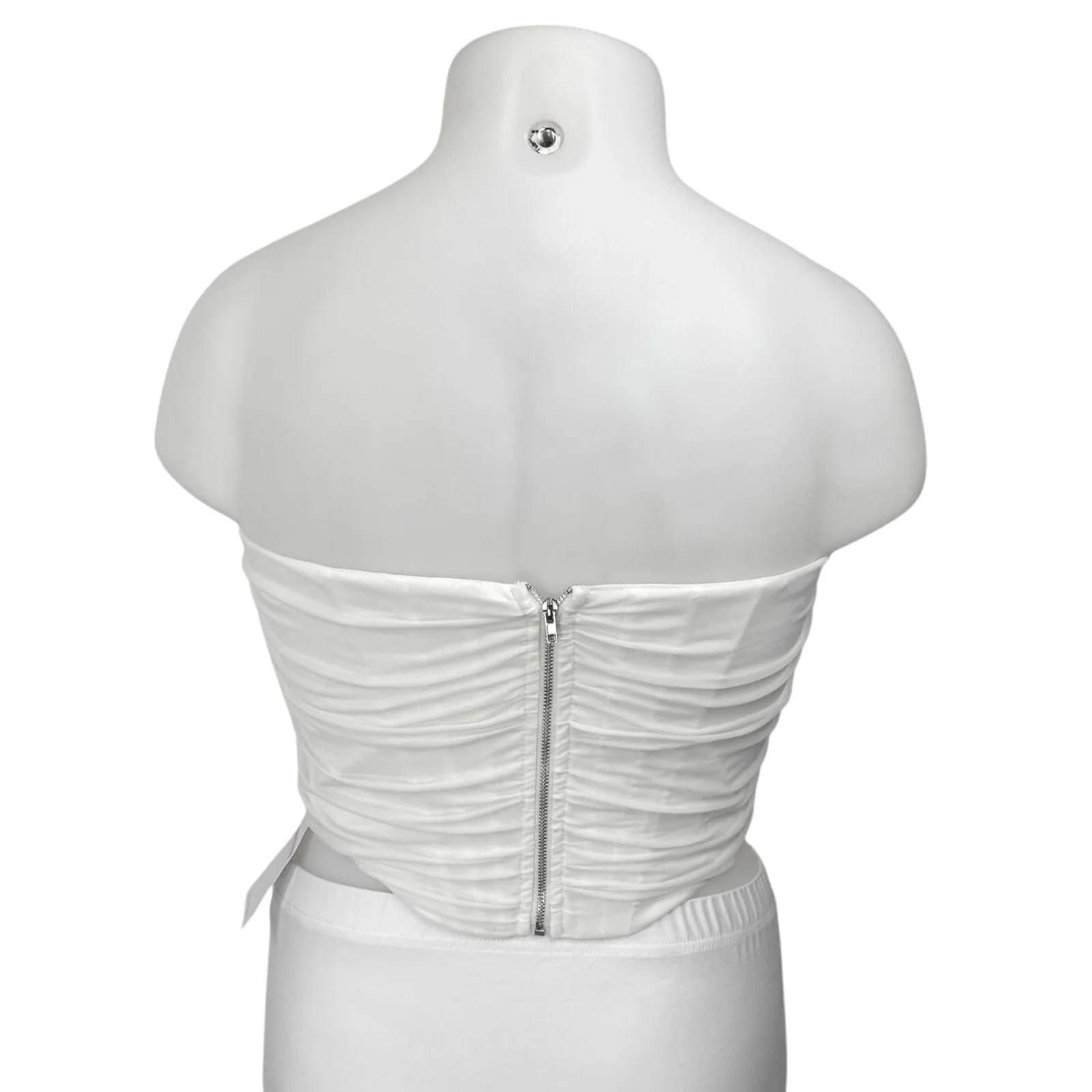 NEW Marthea White Strapless Sleeveless Zip Bandeau Bustier Corset Crop Top XXL - Image 2