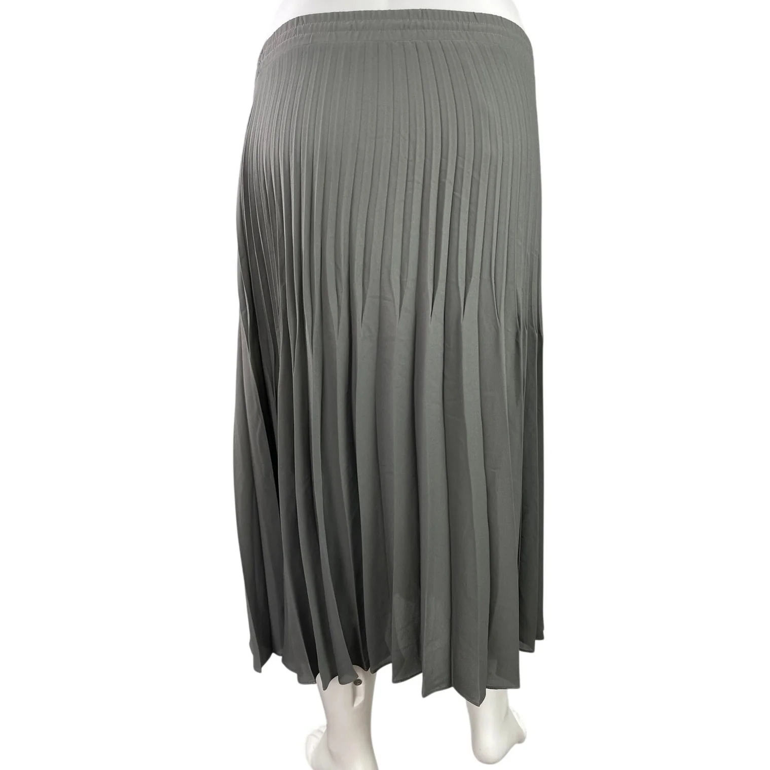 NEW Max Studio Women's Green Pleated High Waisted Maxi Flared A-Line Skirt Sz XL - Image 3