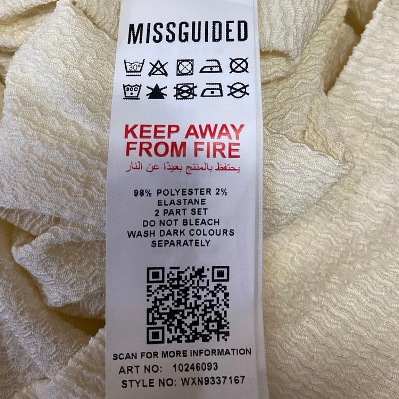 NEW Missguided Cream Crinkle Vest Sleeveless Crop Top Trousers Pajamas Set Sz 8 - Image 6