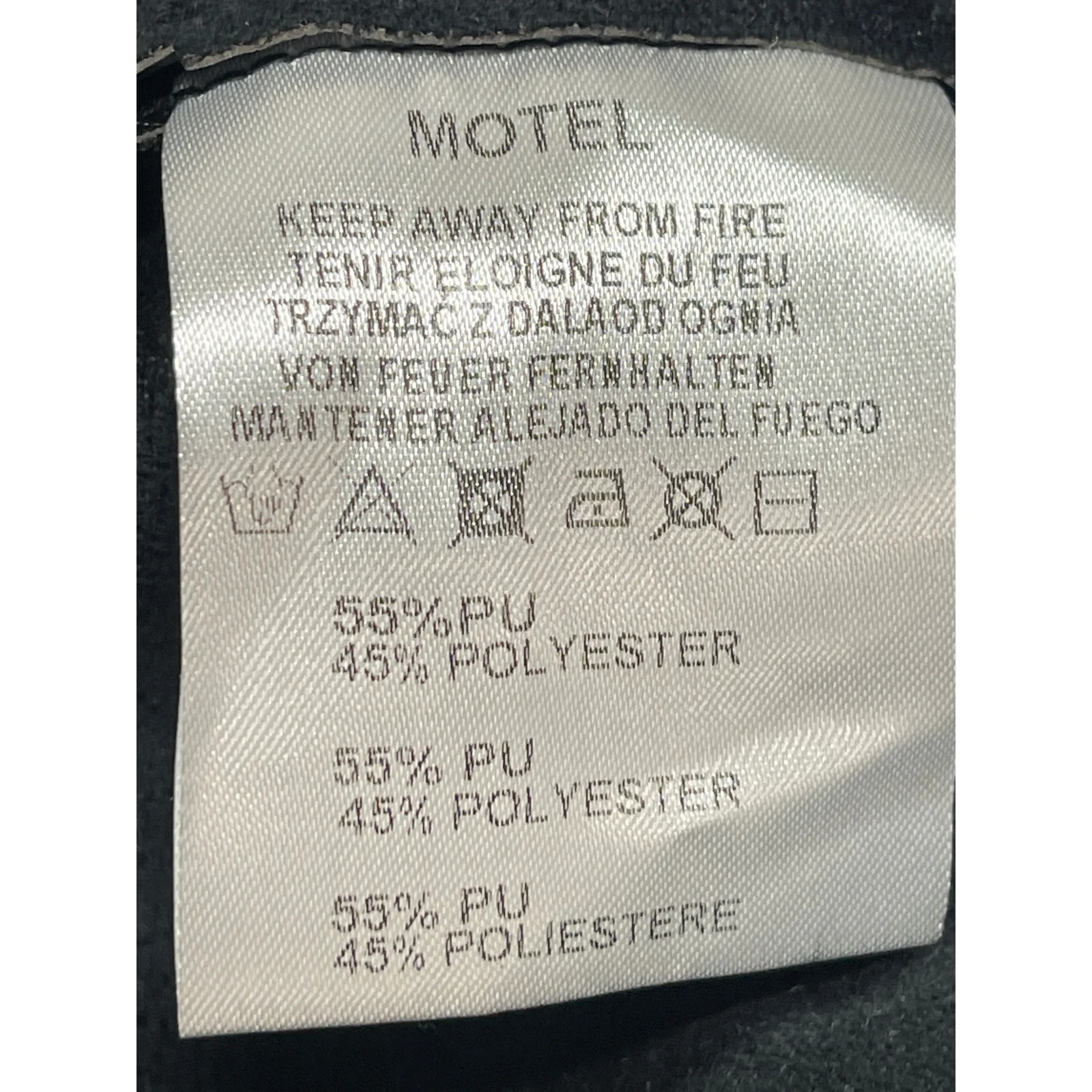 NEW Motel Black Faux Vegan Leather Mid Rise Zip Up Mini Bodycon Pencil Skirt S - Image 3