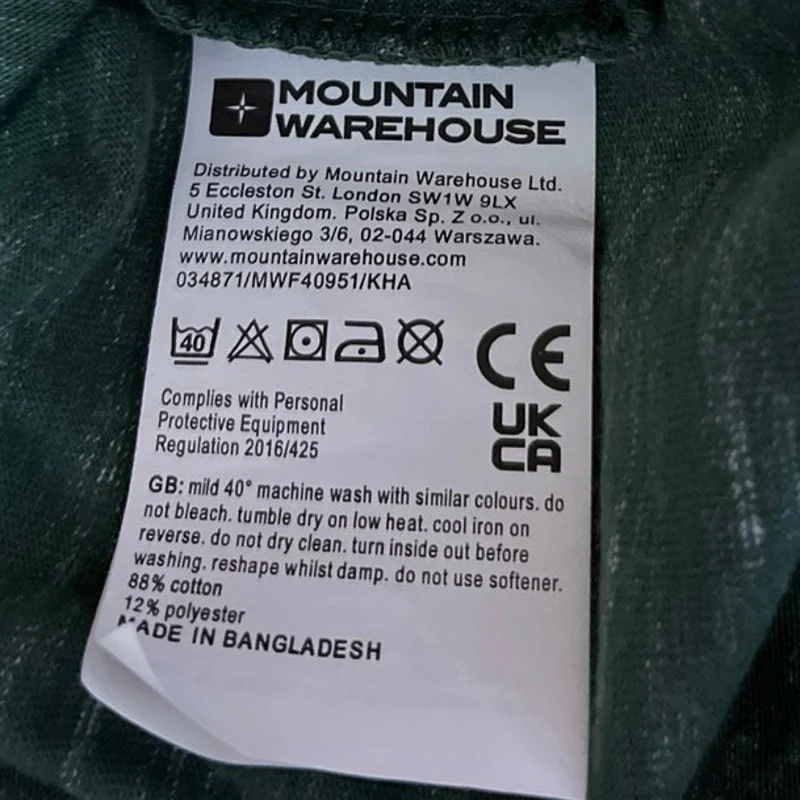 NEW Mountain Warehouse Men's Green Short Sleeve Button Henley Tee T-Shirt Top M - Image 4