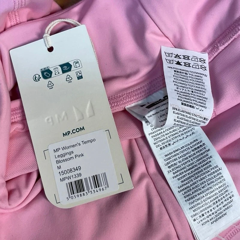 NEW MP Tempo Womens Pink Mid Rise Skinny Activewear Workout Leggings Pants Sz M - Image 4