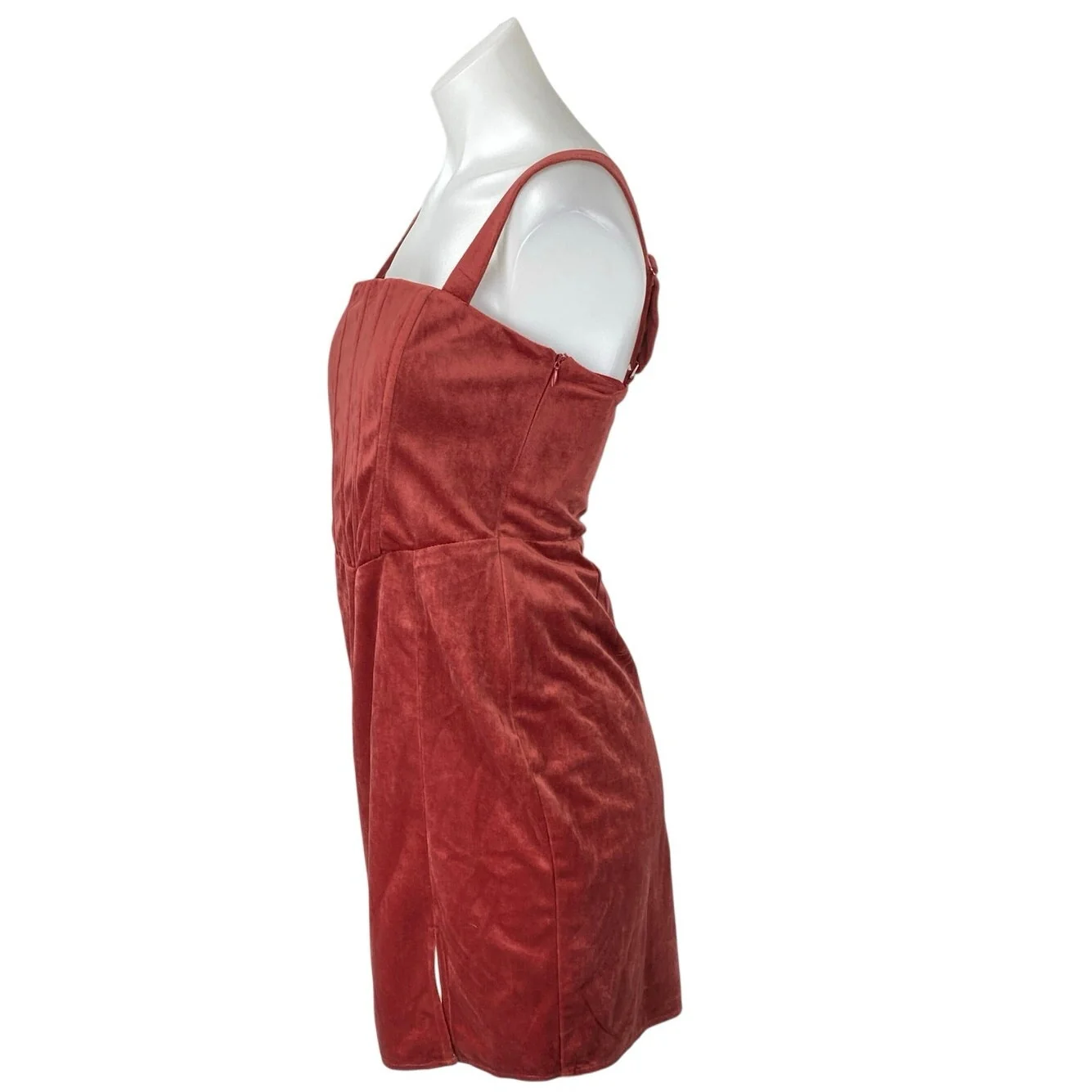 NEW NA-KD Pink Velvet Velour Sleeveless Cami Camisole Mini Pencil Dress 36 US S - Image 2