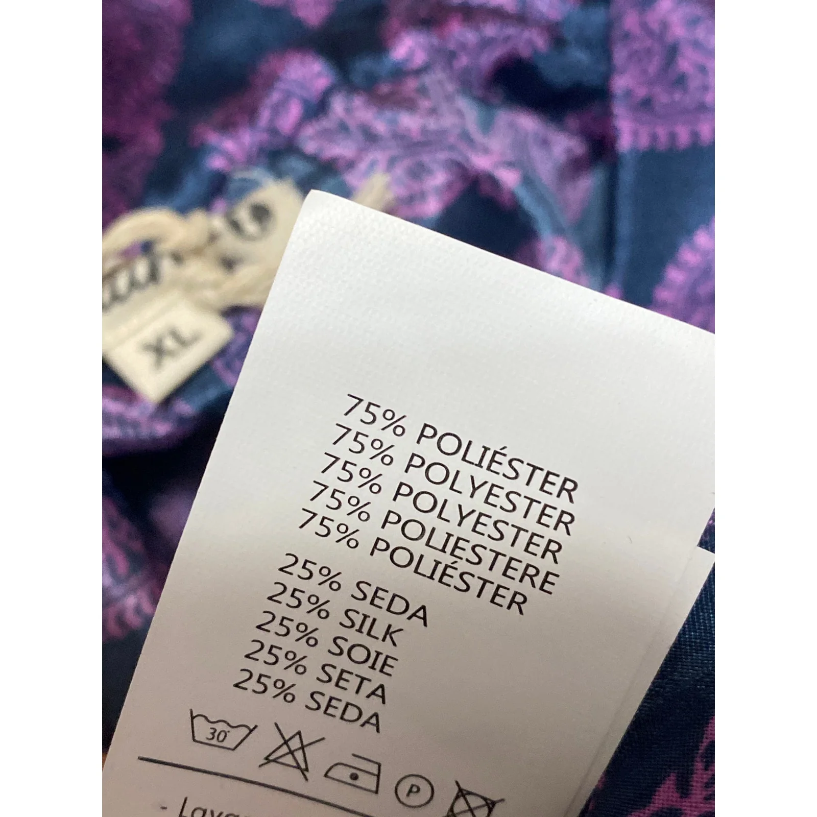 NEW Natura Women's Purple Silky Satin Paisley Pleated Straight Trousers Pants XL - Image 4