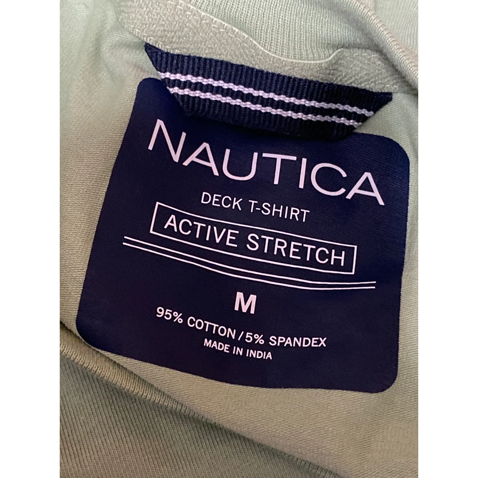 NEW Nautica Deck Men's Green Active Stretch Crew Pocket T Shirt Tee Top Size M - Image 4