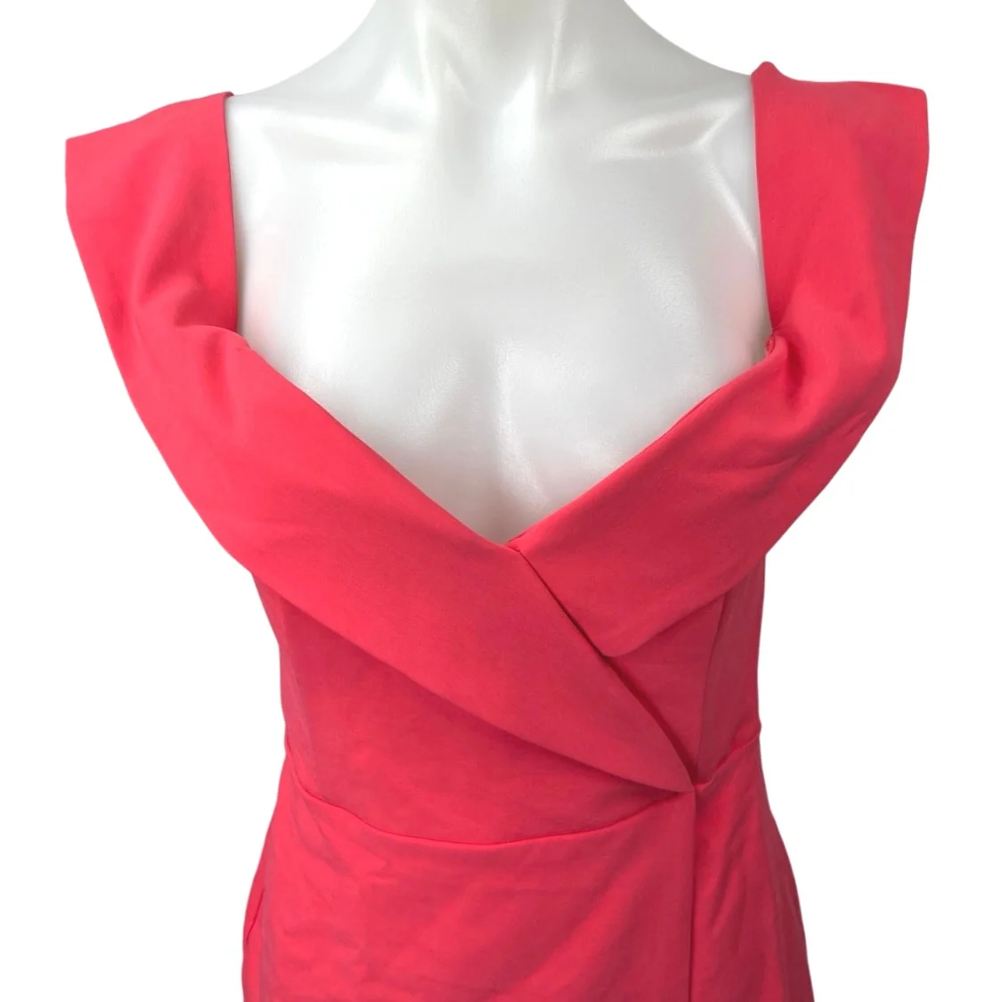 NEW NBD Women's Pink Sleeveless V-Neck Zipper Mini Tank Wrap Sheath Dress Size M - Image 3