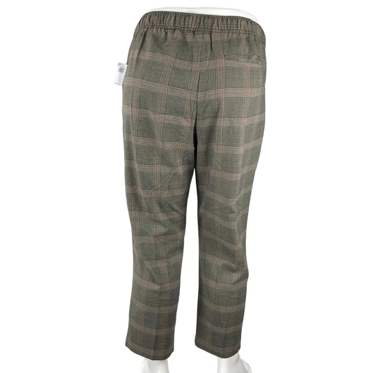 NEW Old Navy Billie Women's Gray Plaid Check Straight Trousers Pants Size XL - Image 4