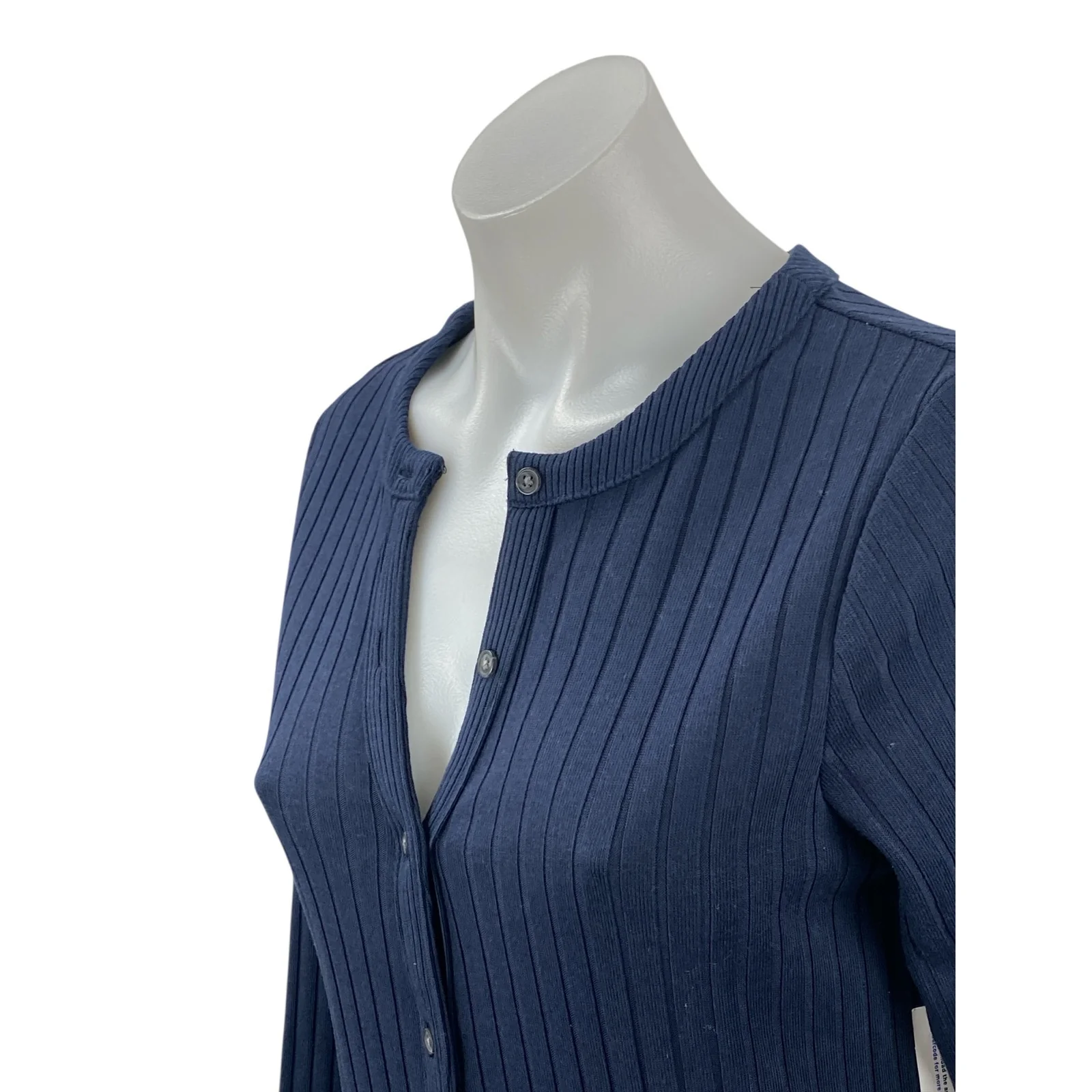 NEW Old Navy Blue Long Sleeve Ribbed Knit Button Down Sweater Midi Dress Size M - Image 2