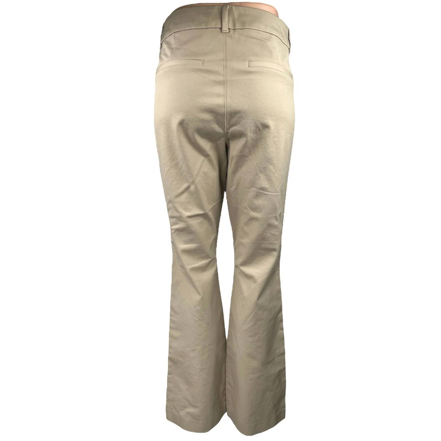 NEW Old Navy Pixie Flare Beige Khaki High Rise Bootcut Chino Trousers Pants Sz 8 - Image 3