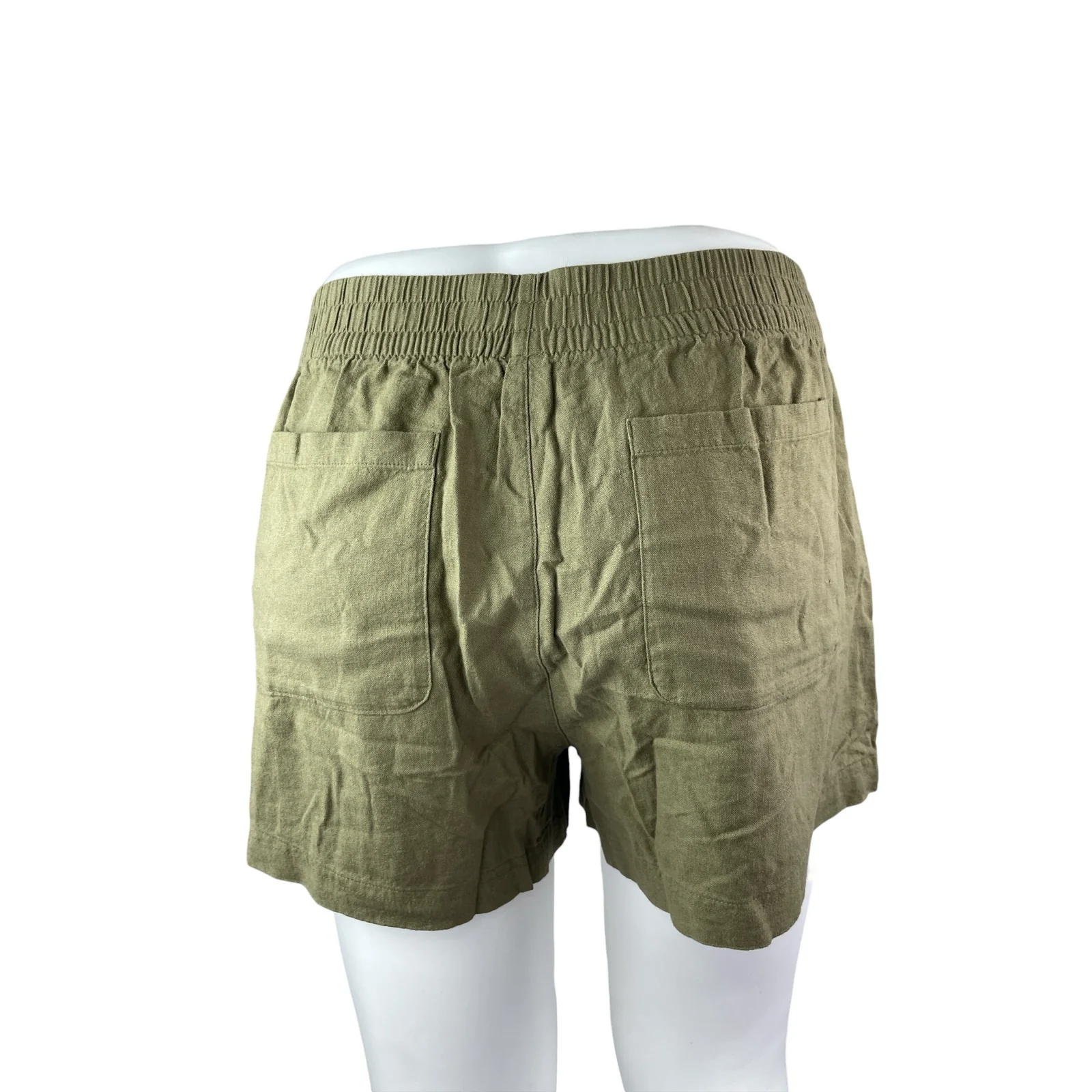 NEW Old Navy Women's Green Linen High Waisted Casual Lounge Summer Shorts Sz XL - Image 3