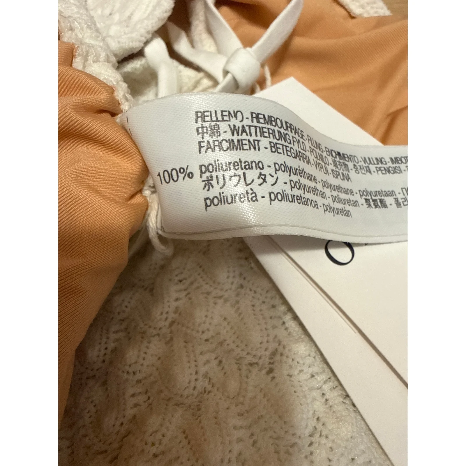 NEW Oysho Cream Crochet Knit Triangle Side Tie Two Piece Bikini Swimwear Size S - Image 5
