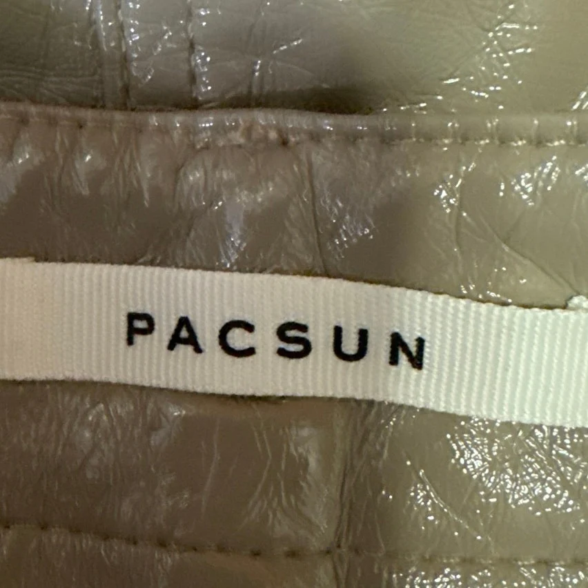 NEW Pacsun 90's Boyfriend Gray Faux Leather High Rise Straight Trousers Pants 26 - Image 5