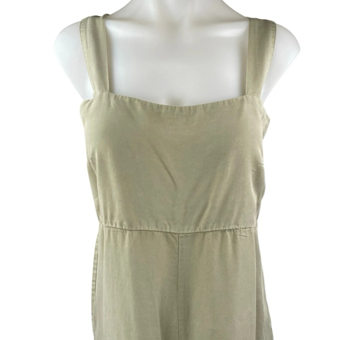 NEW Parfois Green Sleeveless Square Neck Cami Tank Wide Leg Jumpsuit Size M/L - Image 3
