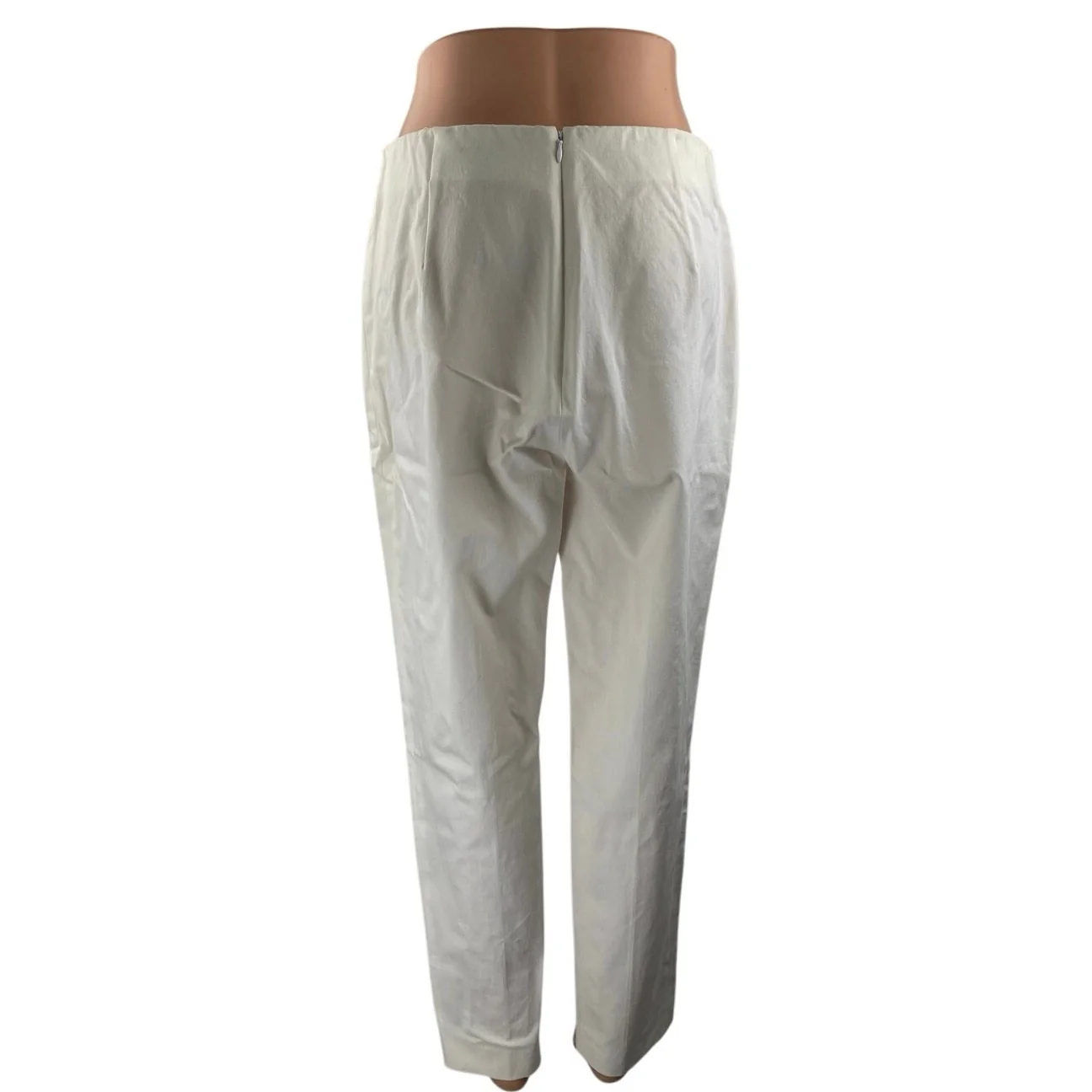 NEW Pearl by Lela Rose Susie White High Waisted Straight Trousers Dress Pants 10 - Image 3