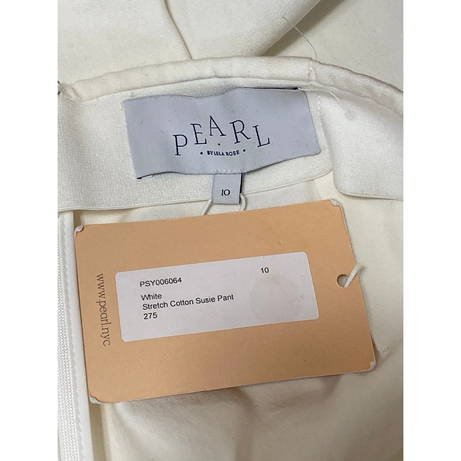 NEW Pearl by Lela Rose Susie White High Waisted Straight Trousers Dress Pants 10 - Image 4