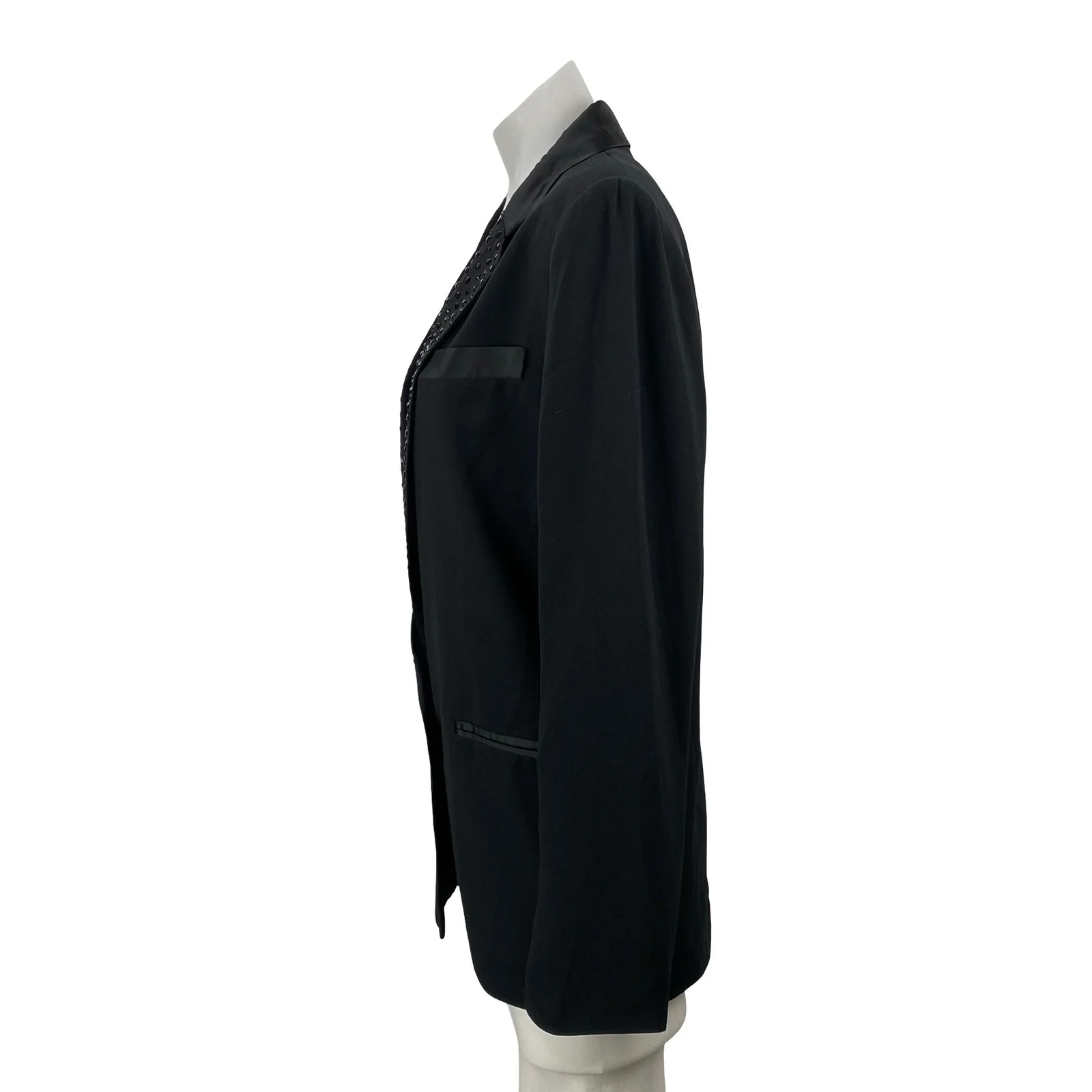 NEW Pearl GEORGINA CHAPMAN of marchesa Black Rhinestone Blazer Coat Jacket 10 - Image 2